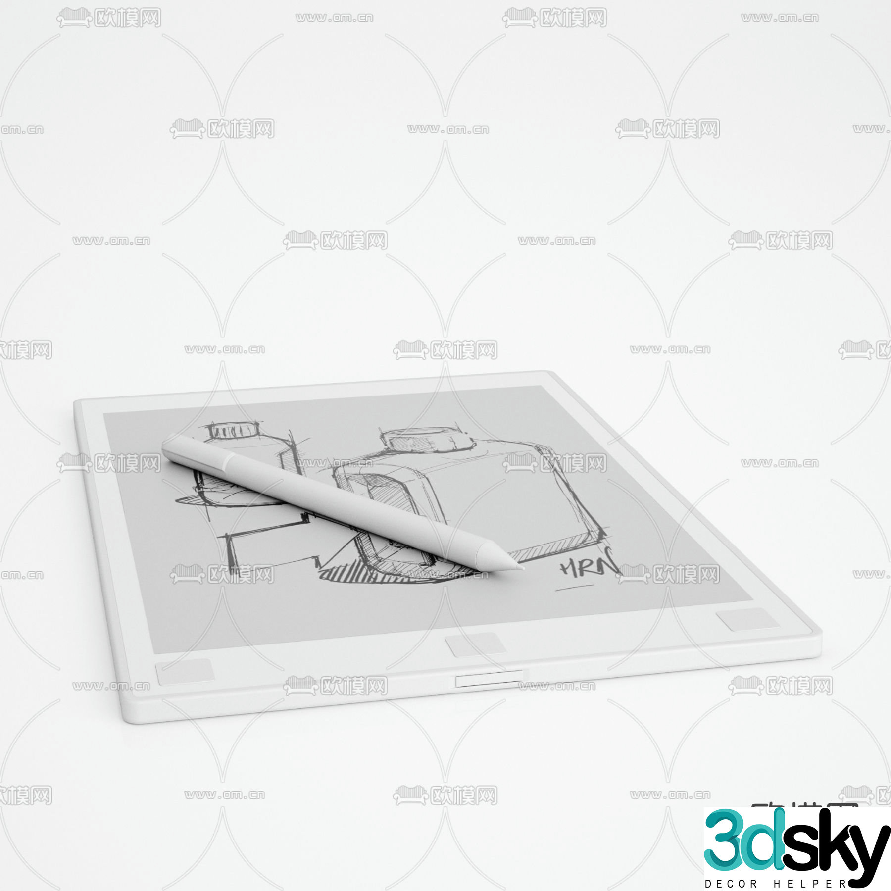 sketch pad drawing pad 3d model
