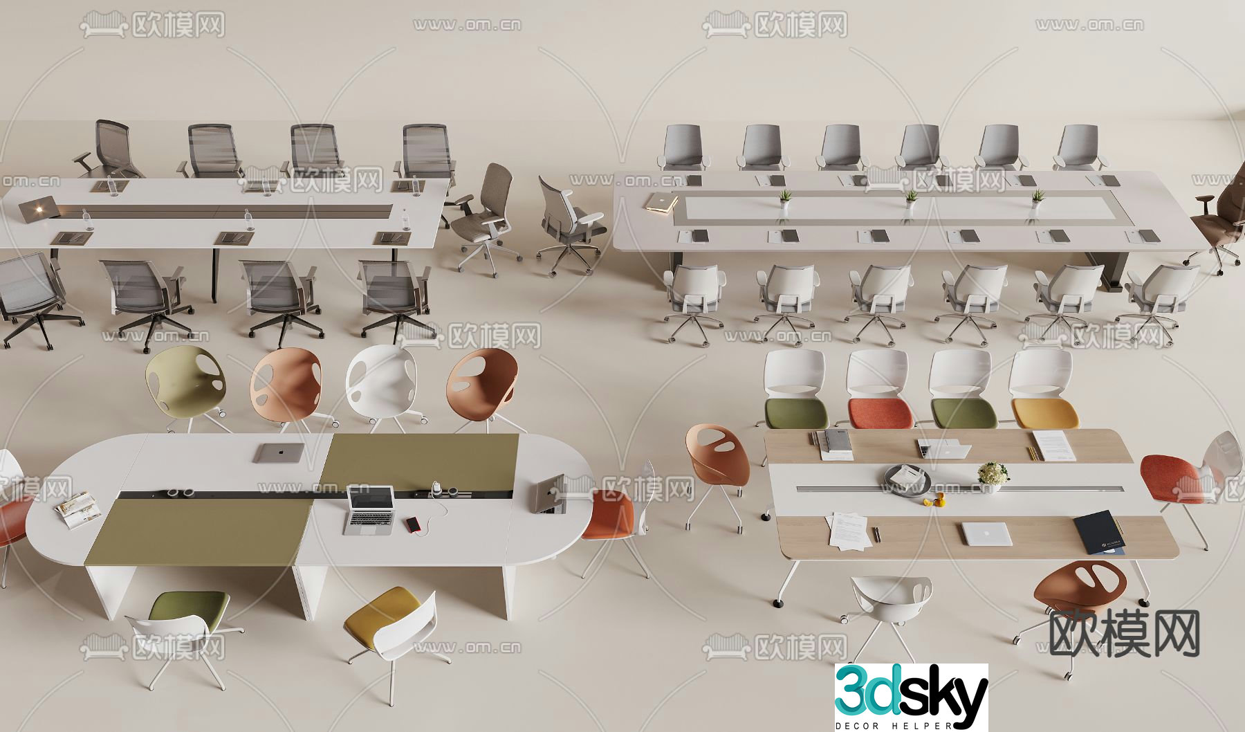 Modern conference table conference table 3d model