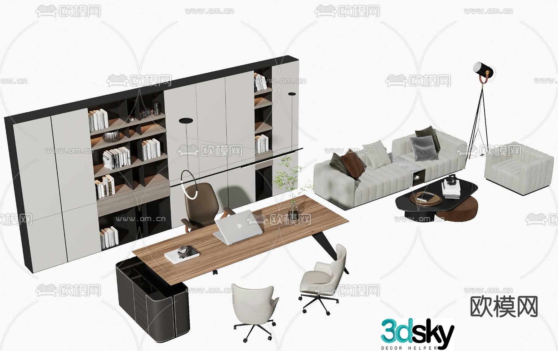 Office desk boss desk desk desk 3d model