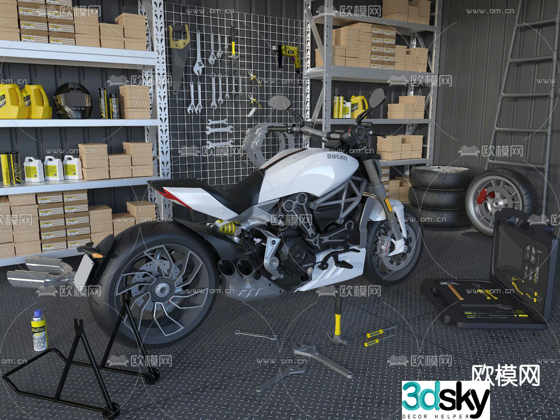 Modern motorcycle 3d model