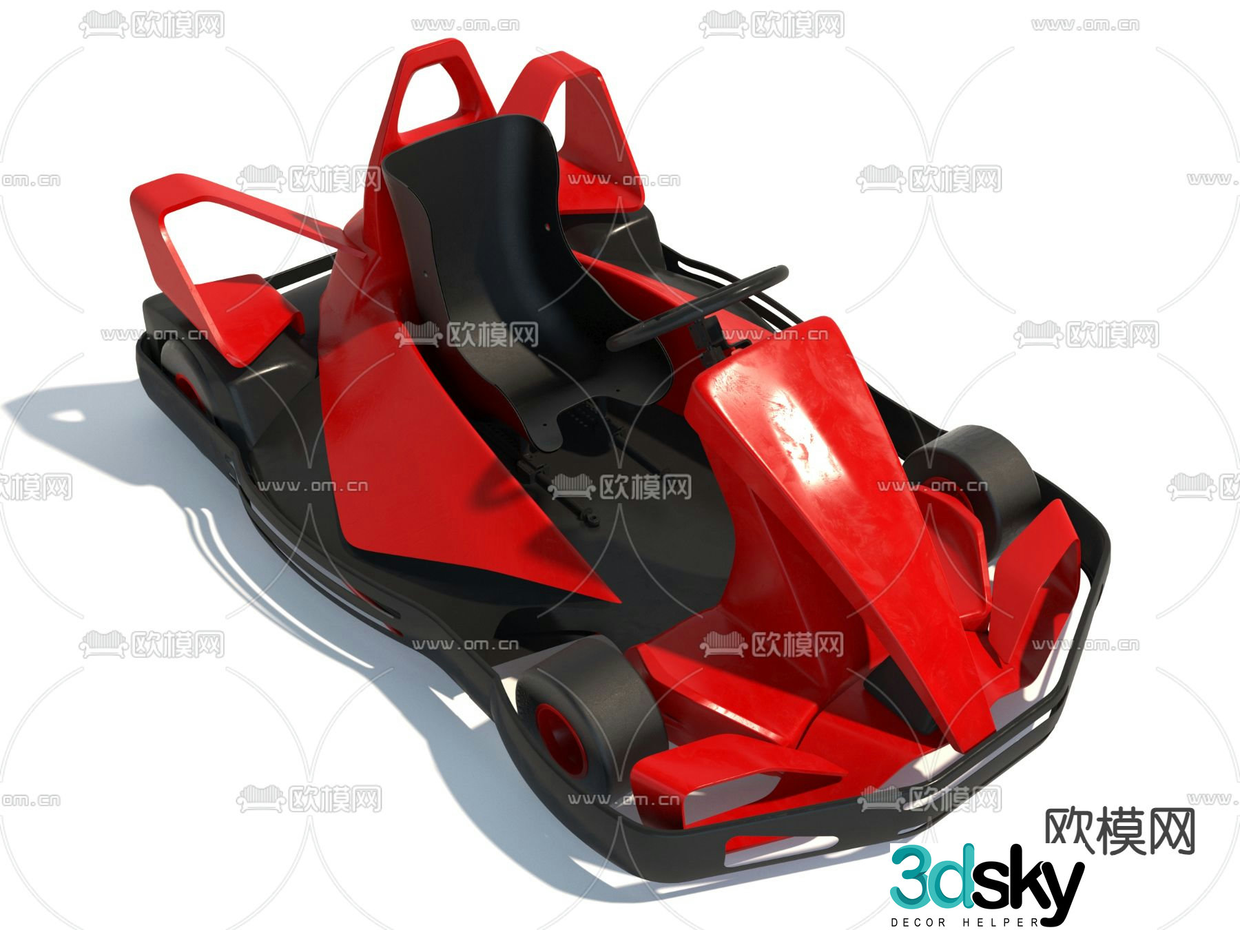 racing kart bumper car 3d model