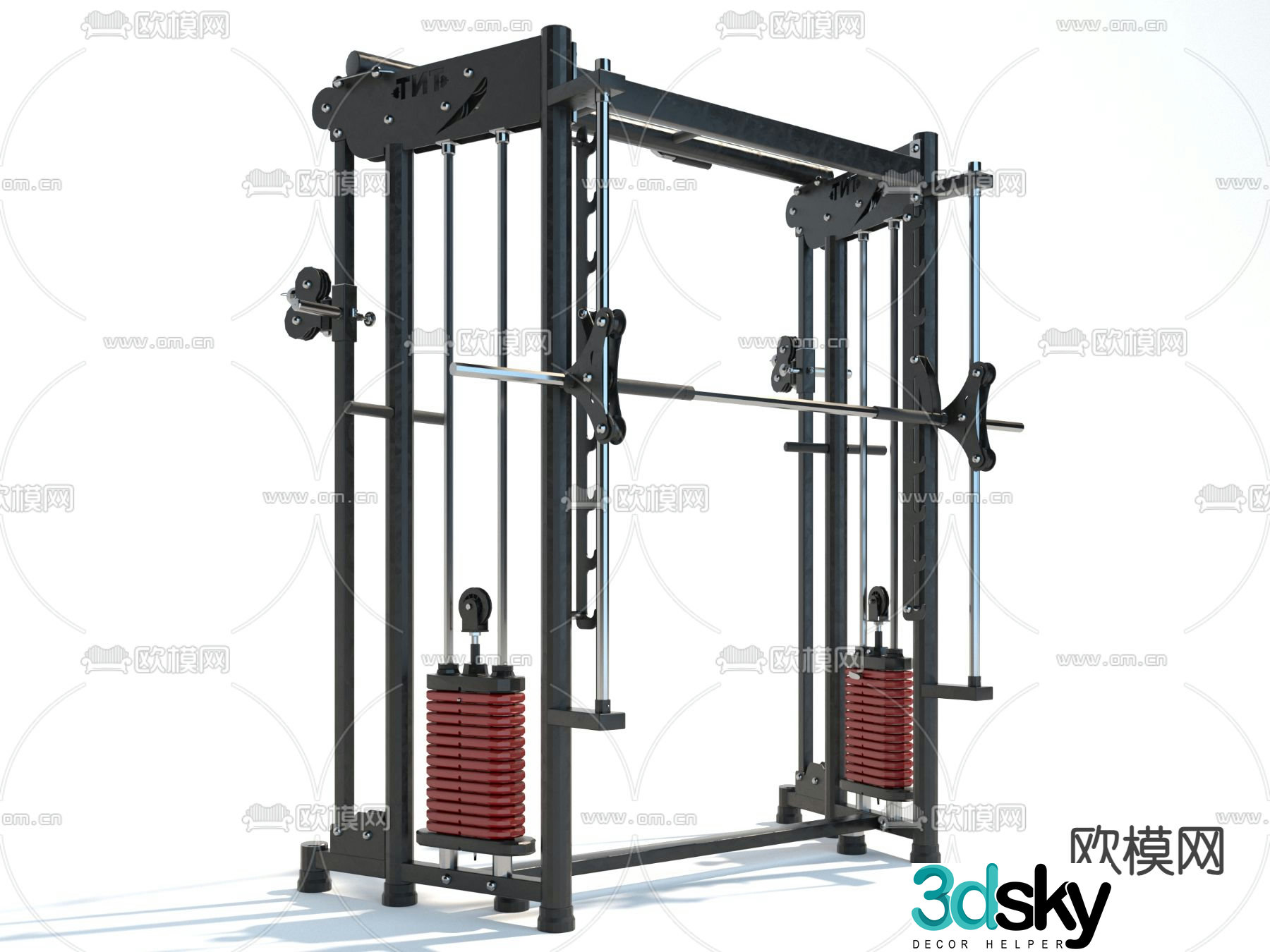 Fitness equipment weights 3d model