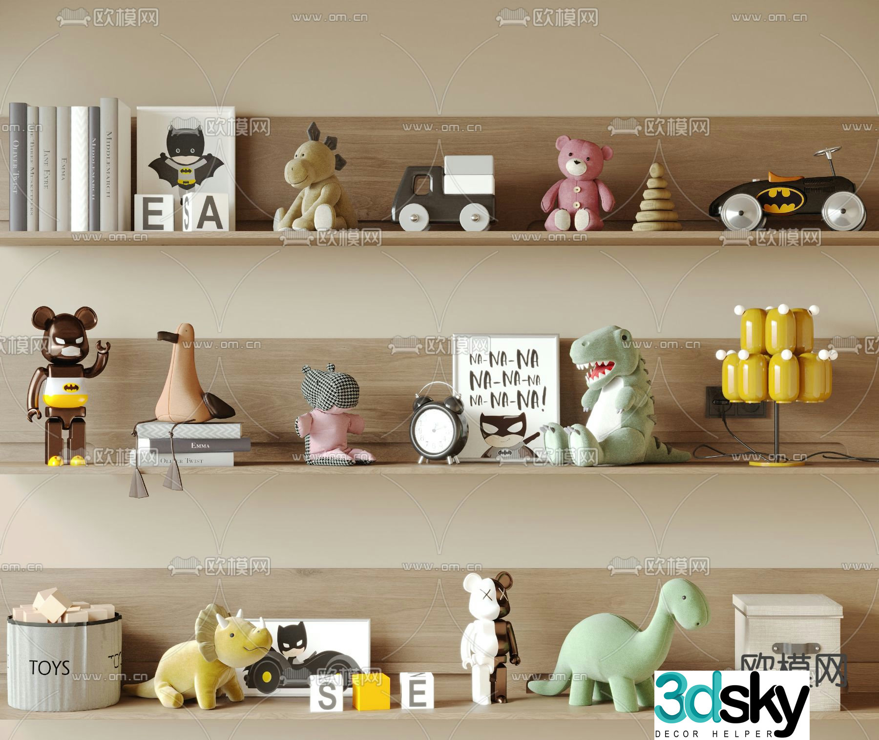 Children’s ornaments plush toys books 3d model