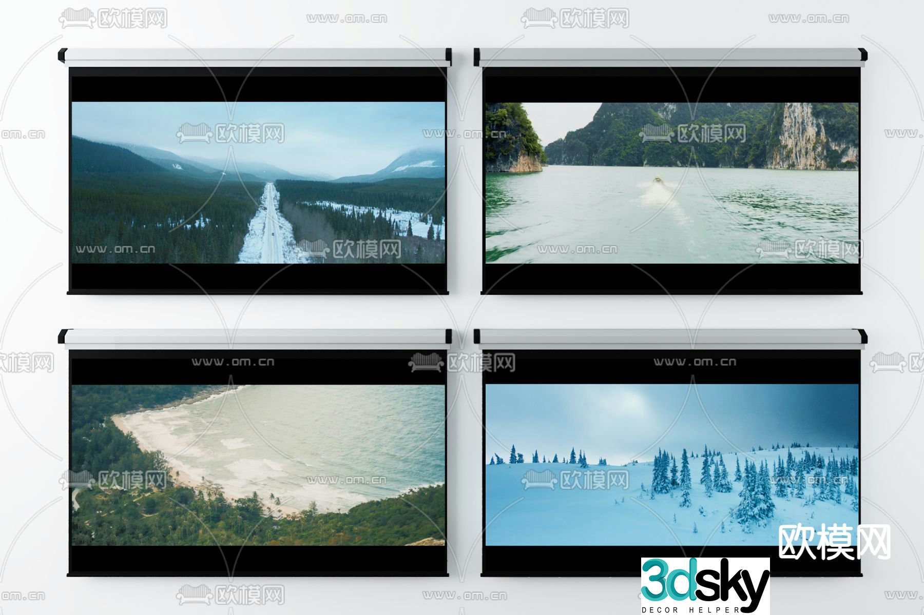 Projection screen 3d model