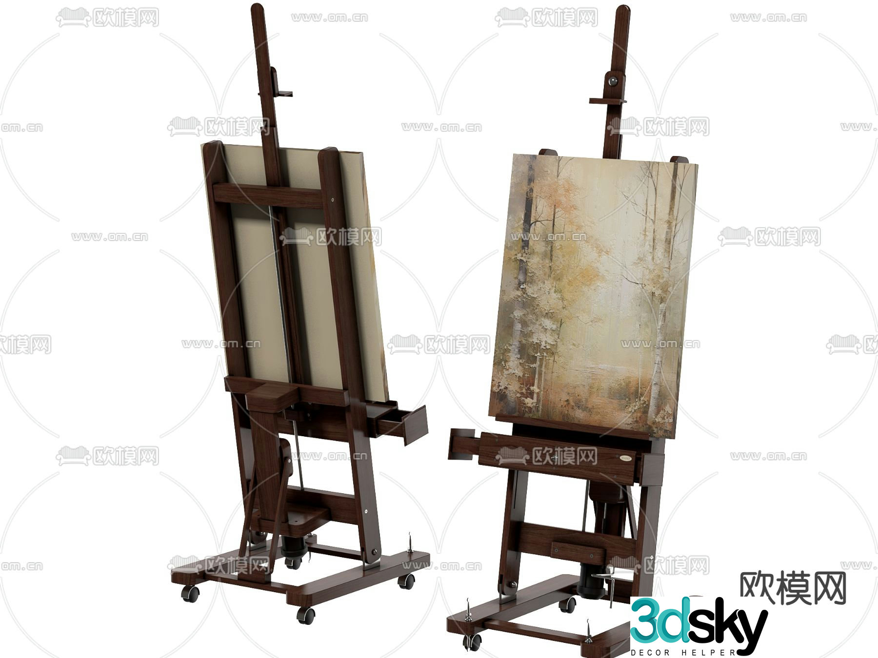 Wabi-sabi easel painting tool 3d model
