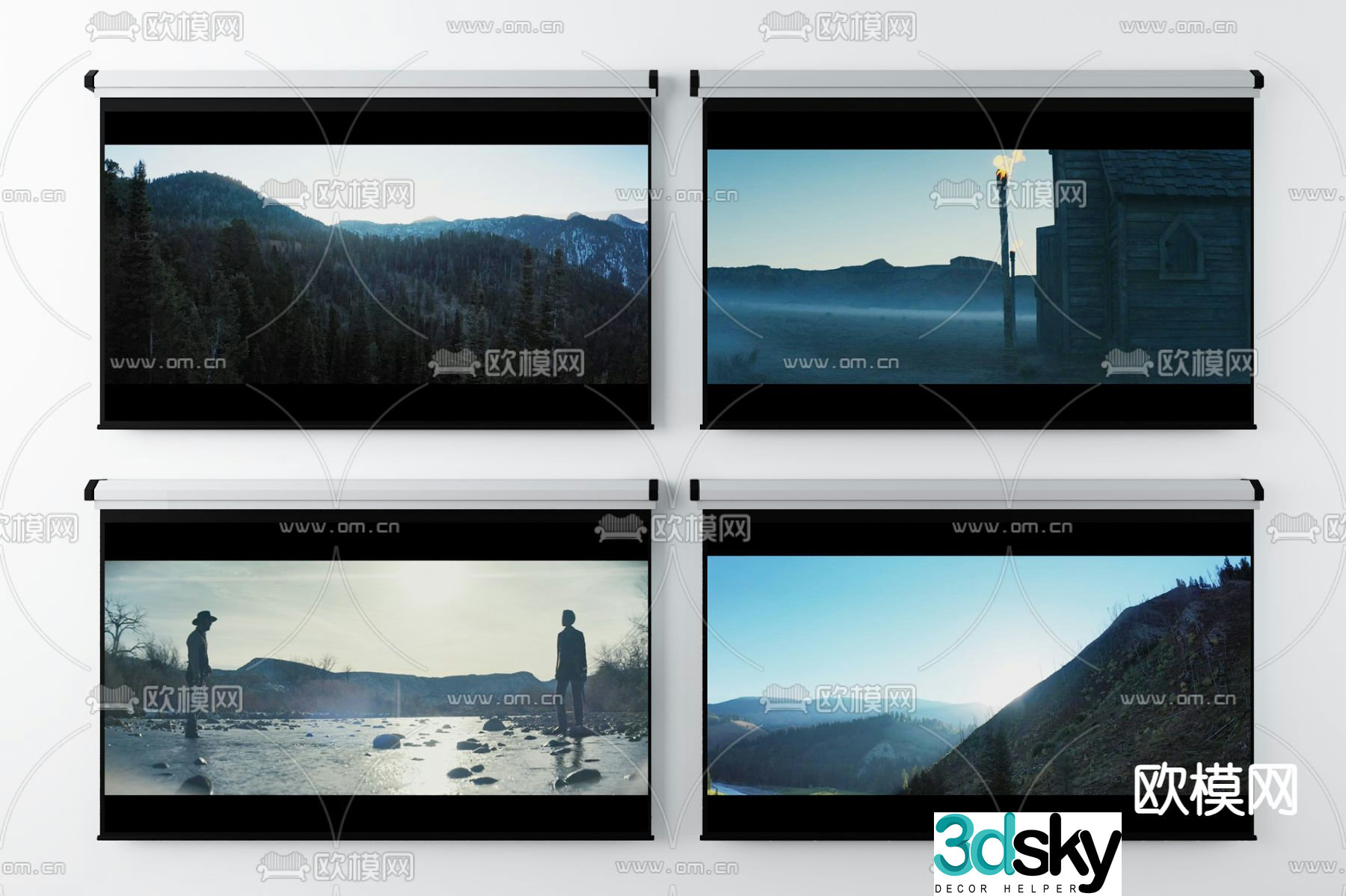 Projection screen 3d model