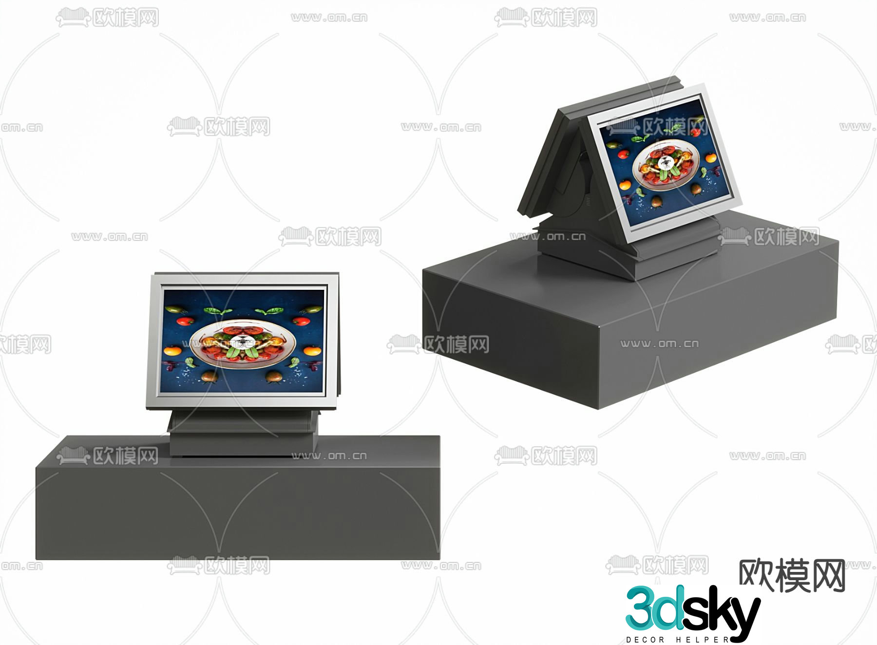 Cash register scanner cashier 3d model