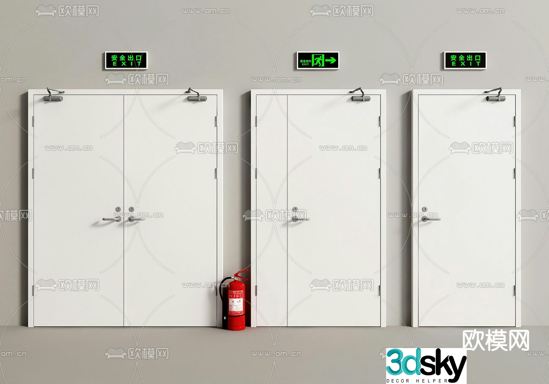 fire door fire door safety door 3d model