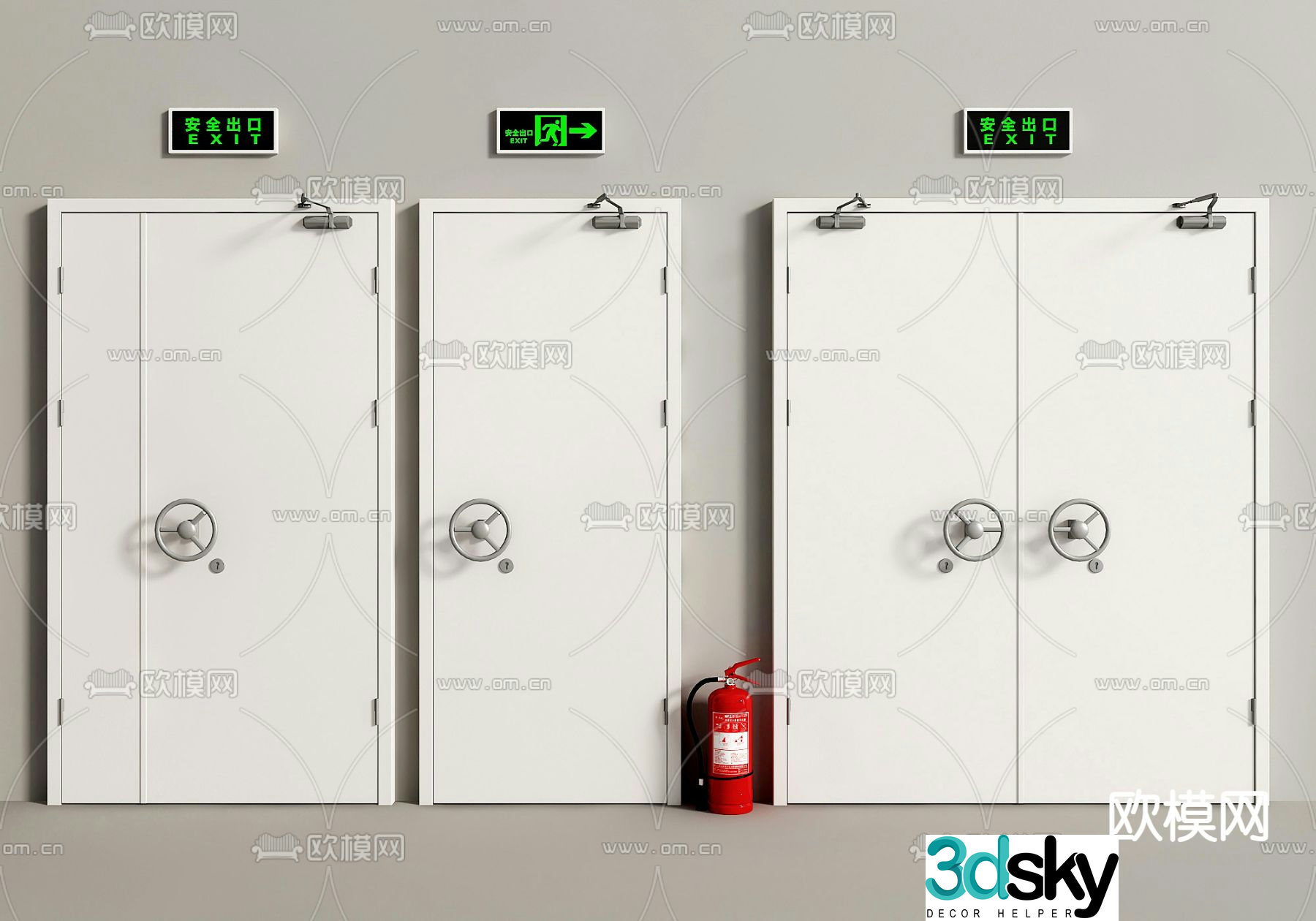 fire door fire door safety door explosion proof door 3d model
