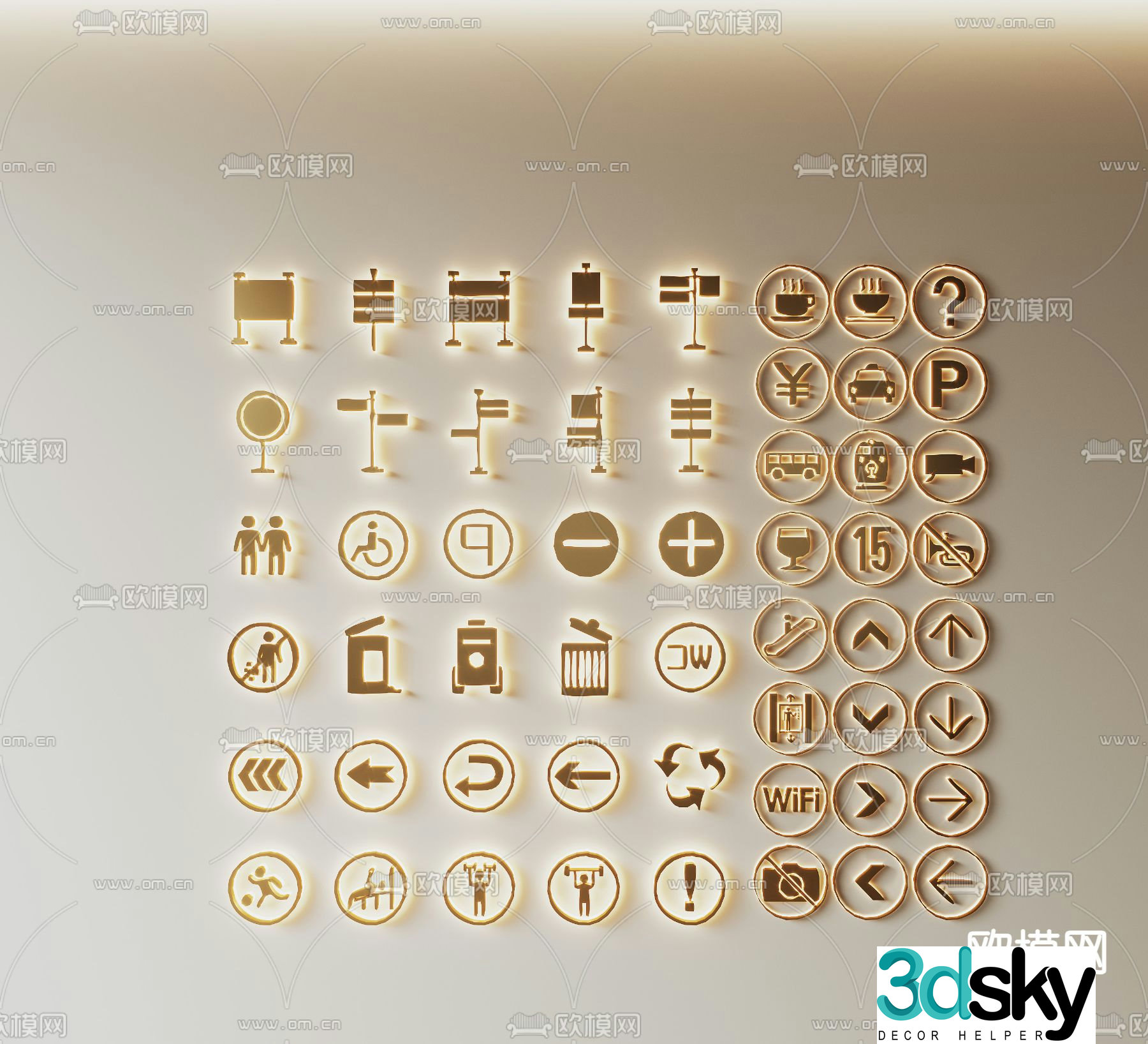 Guide sign, sign, road sign, guide icon 3d model