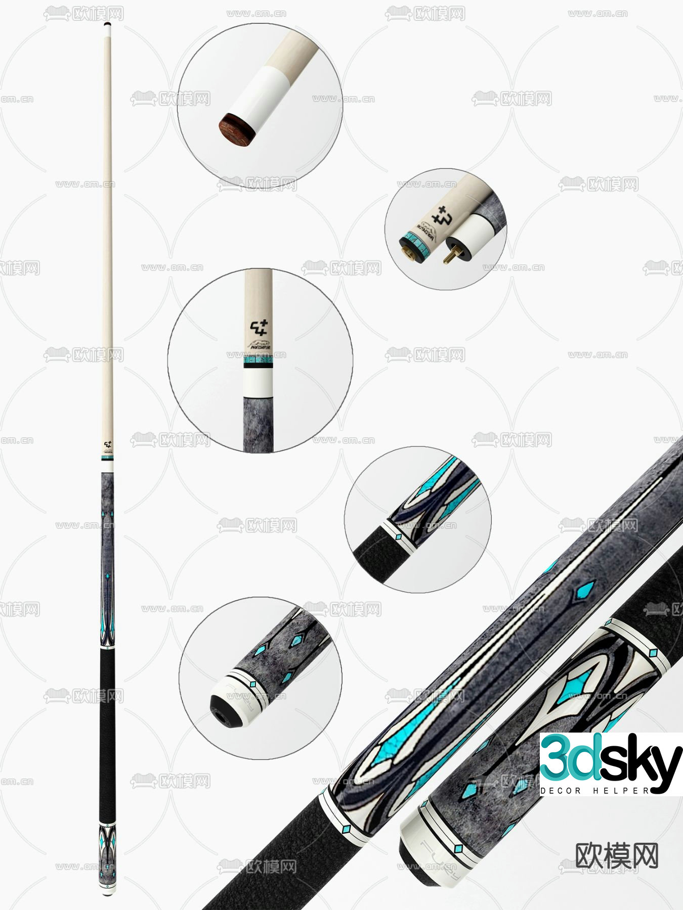 Billiard cue 3d model