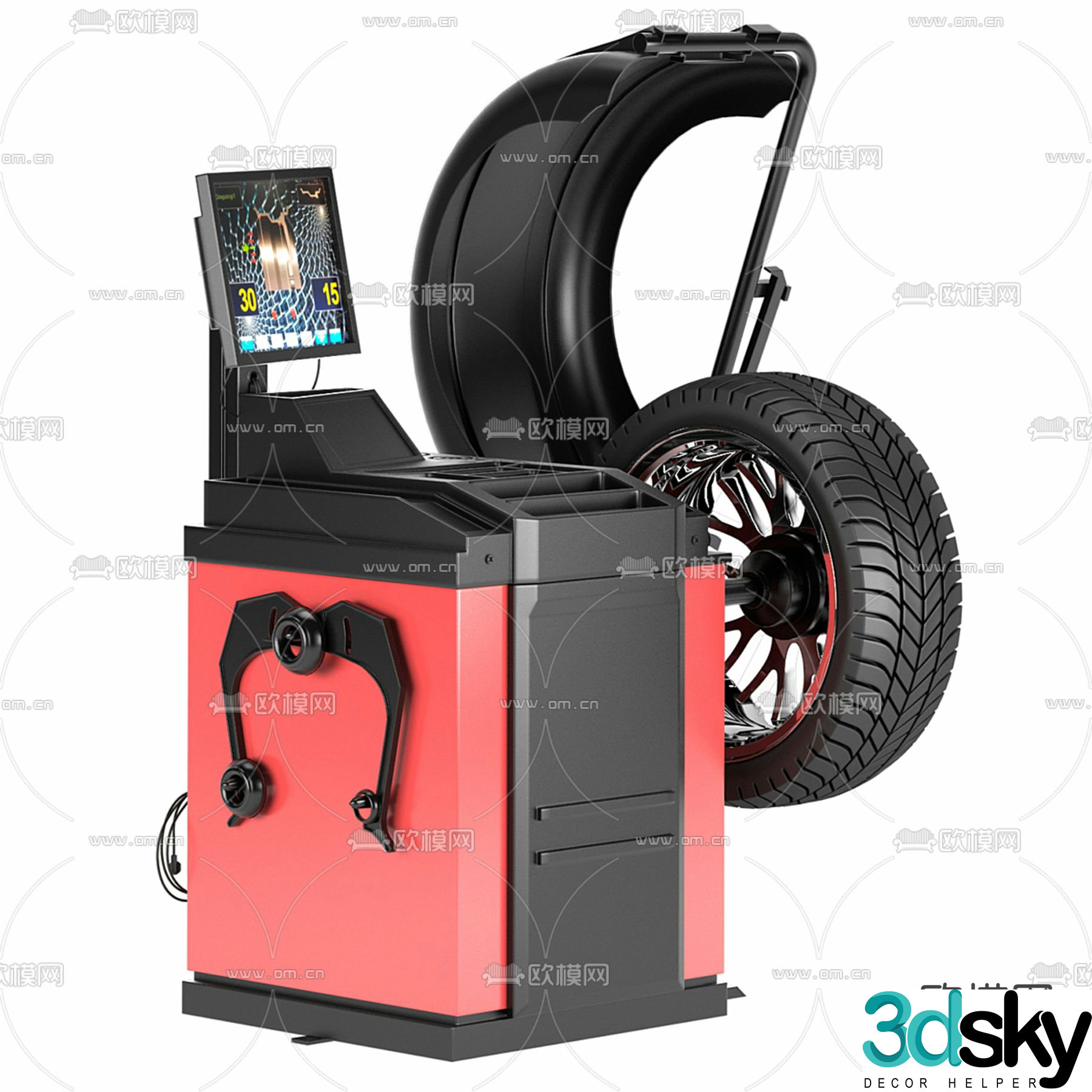 Automatic balancing machine tire balancing machine 3d model