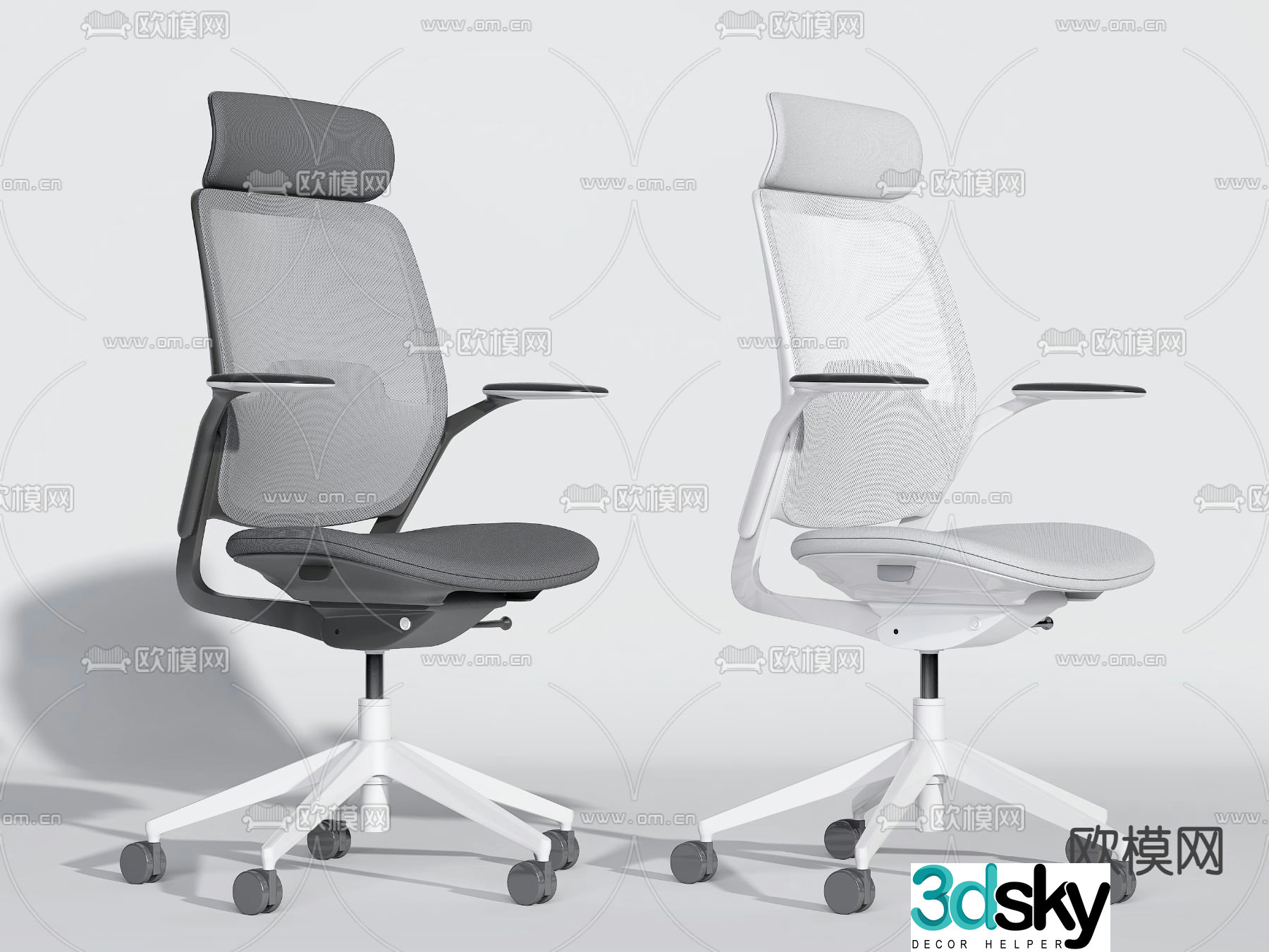 Mesh office chair executive chair boss chair 3d model