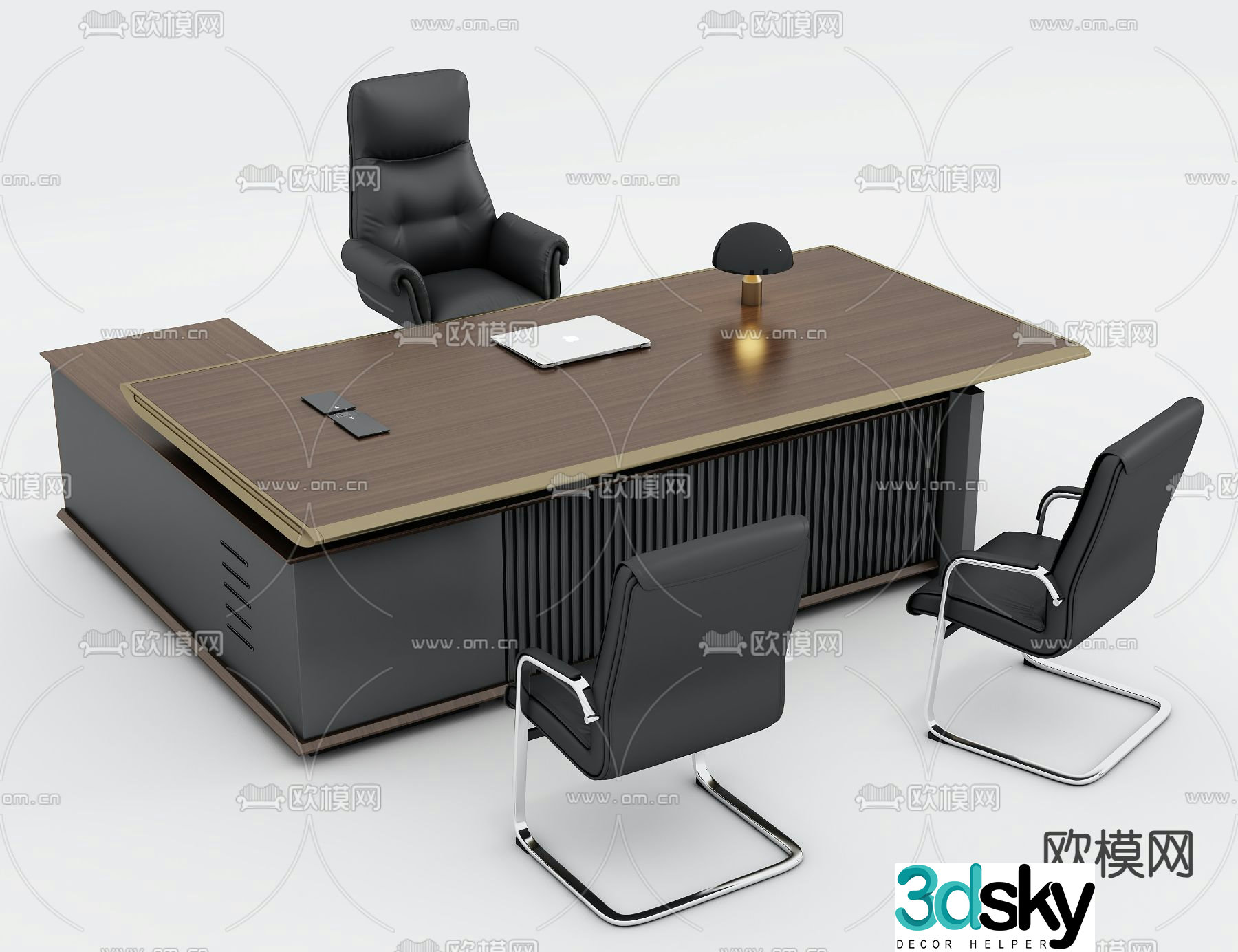 desk executive desk boss desk 3d model