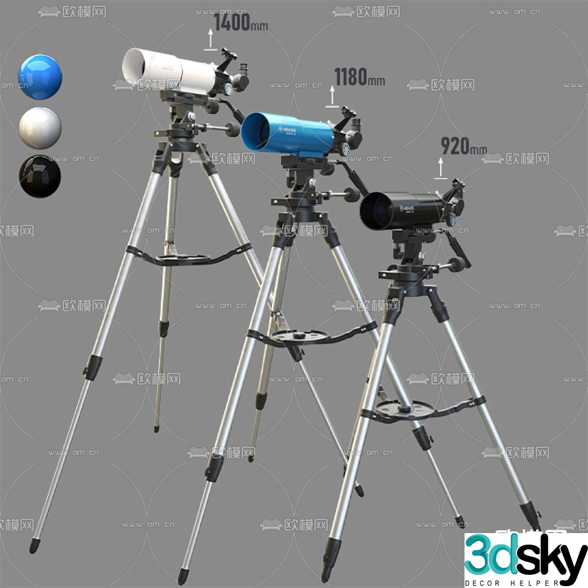 Astronomical telescope 3d model