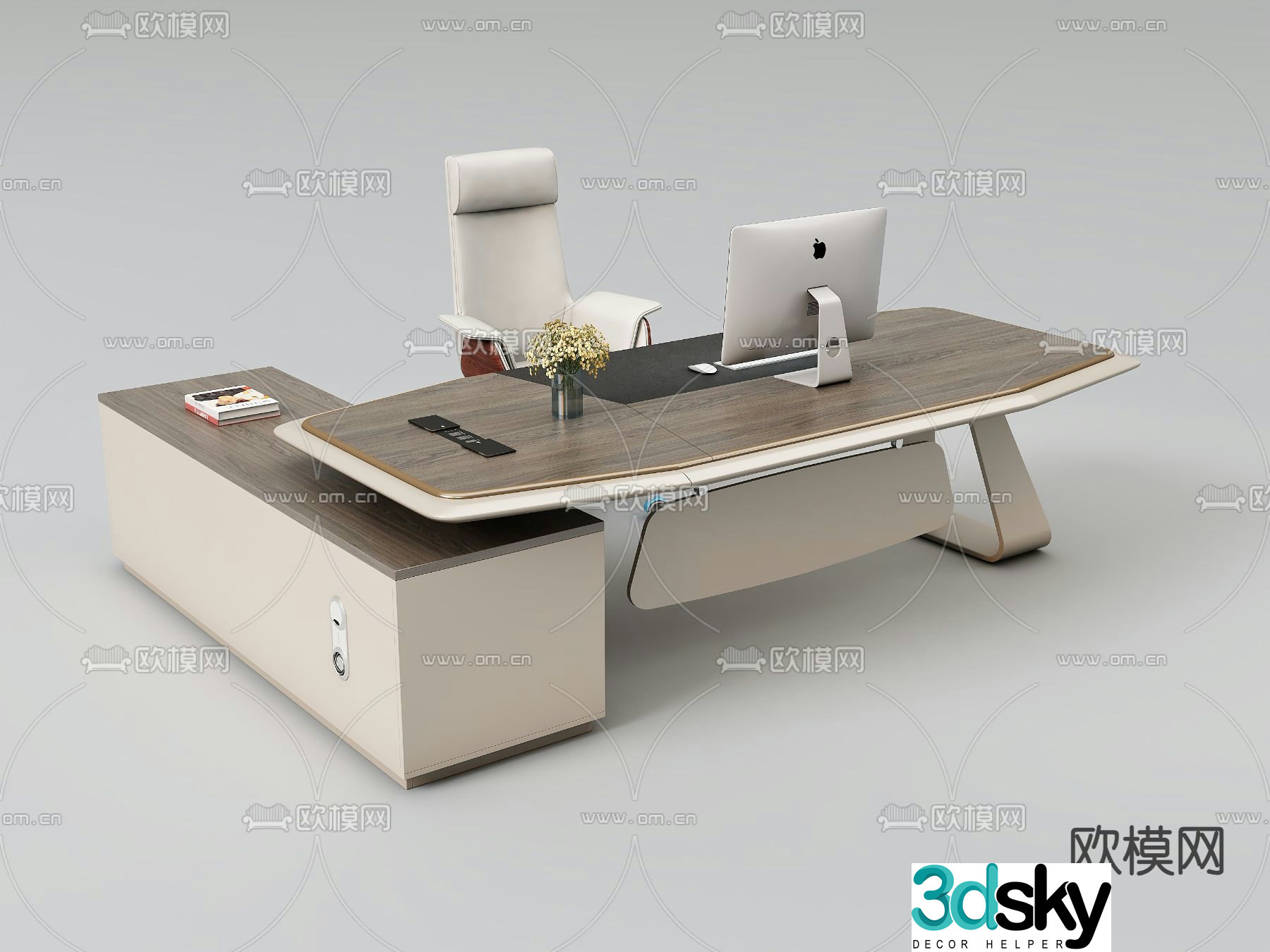 desk executive desk boss desk 3d model