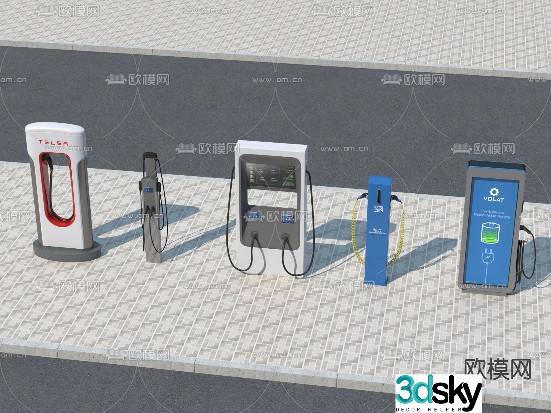 Charging pile new energy charging station 3D model