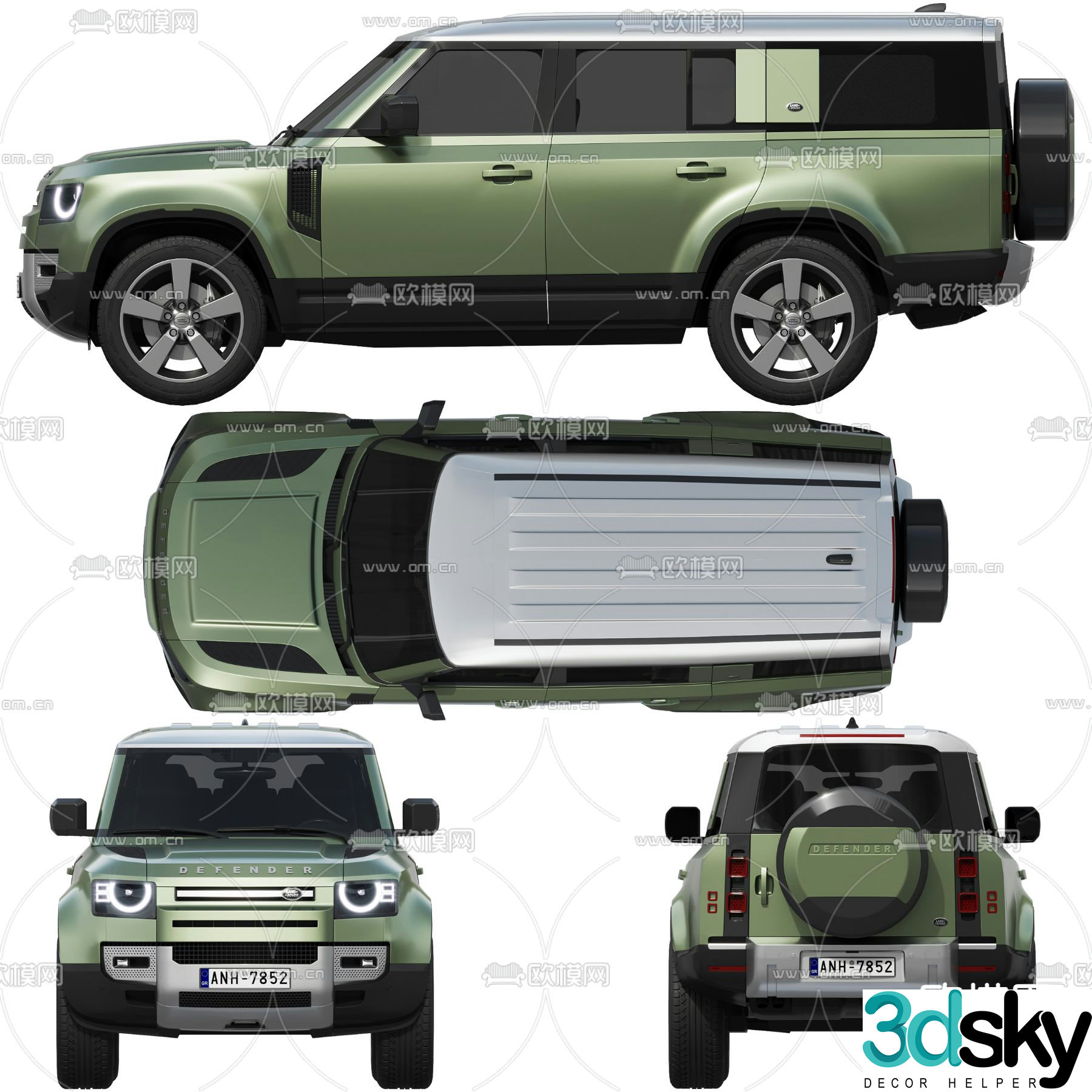 Land Rover Defender Car Off Road Vehicle 3d Model