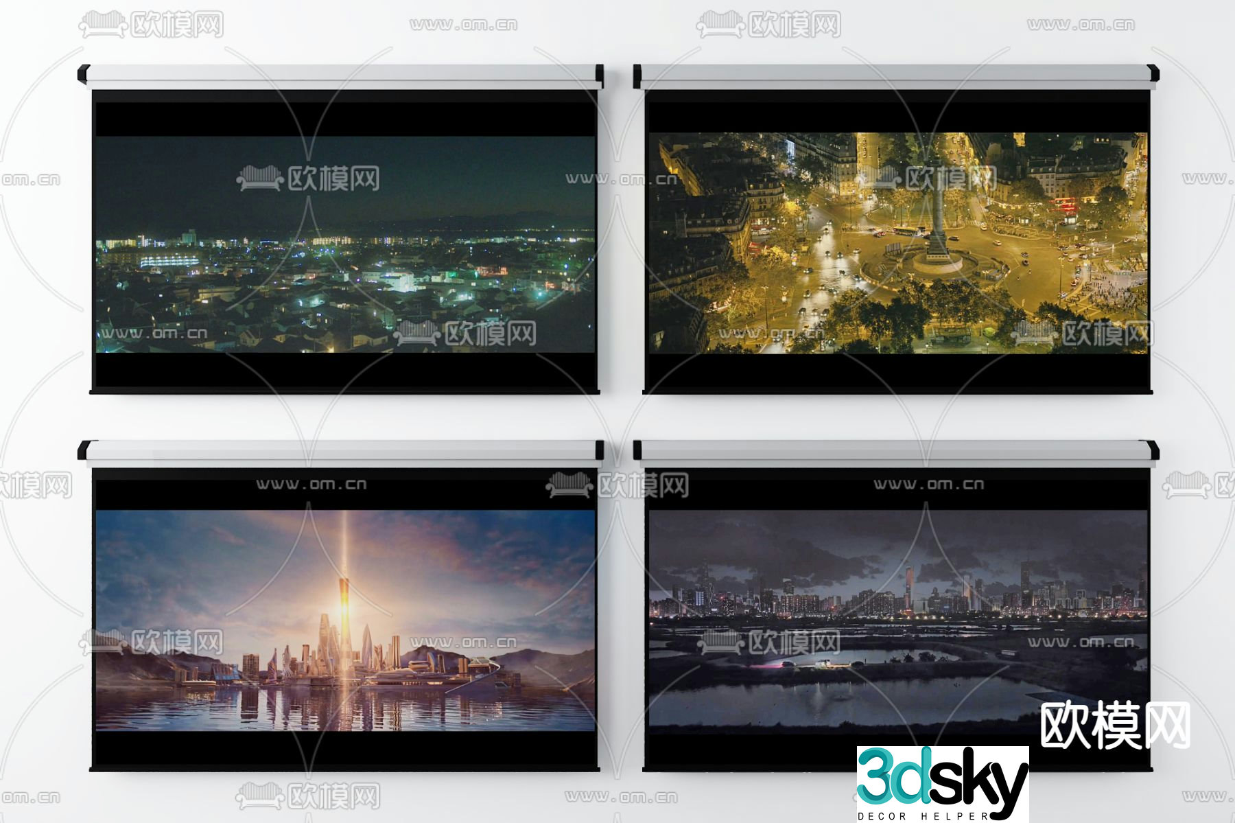 Projection screen 3d model