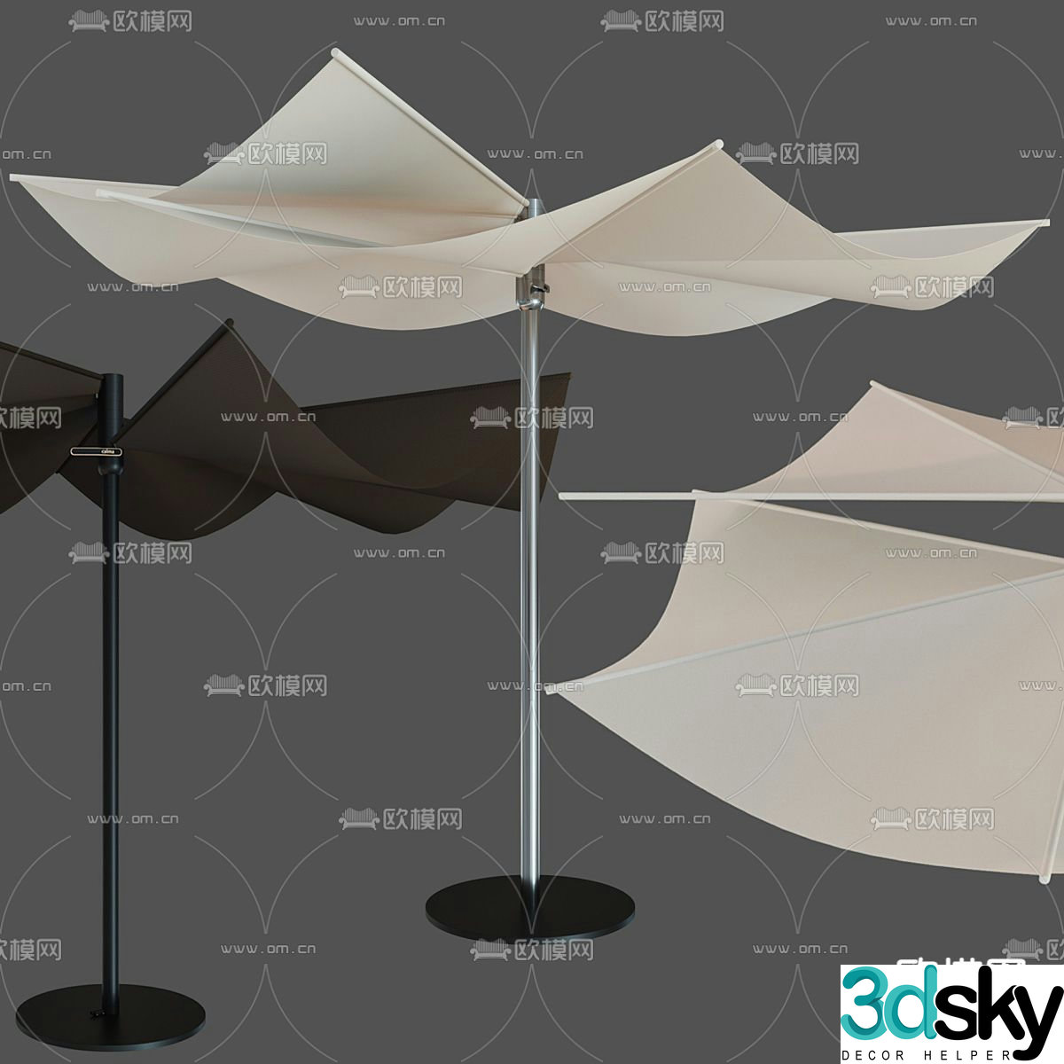 Outdoor umbrella, parasol, folding umbrella 3d model