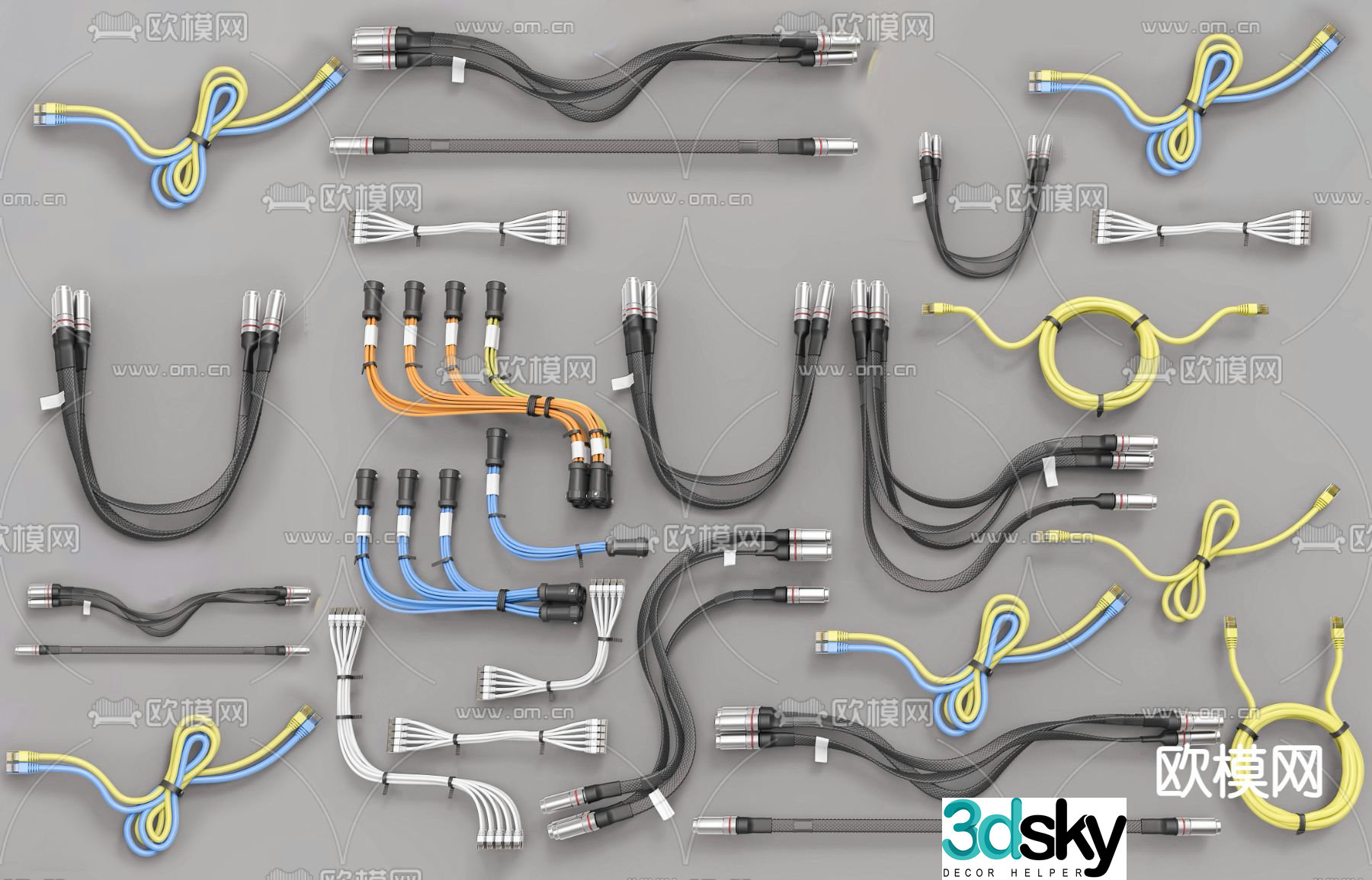 Cable data cable network cable plug 3d model