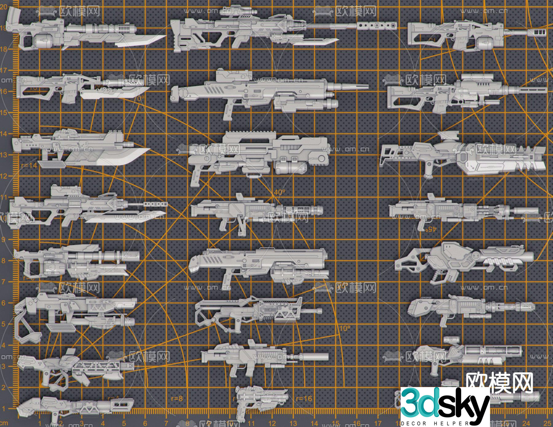 Military equipment sniper rifle rifle 3d model