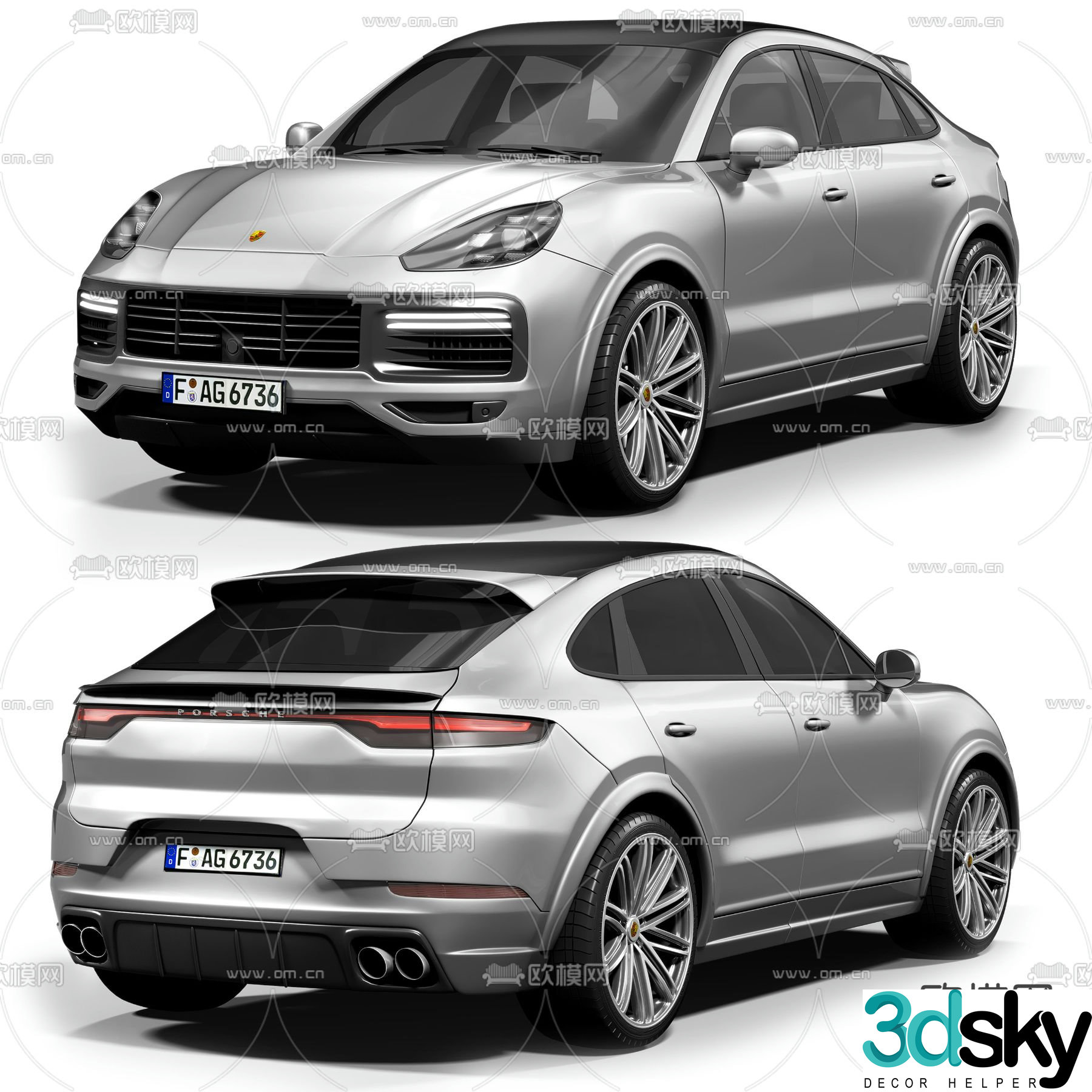 porsche car sedan off road vehicle 3d model