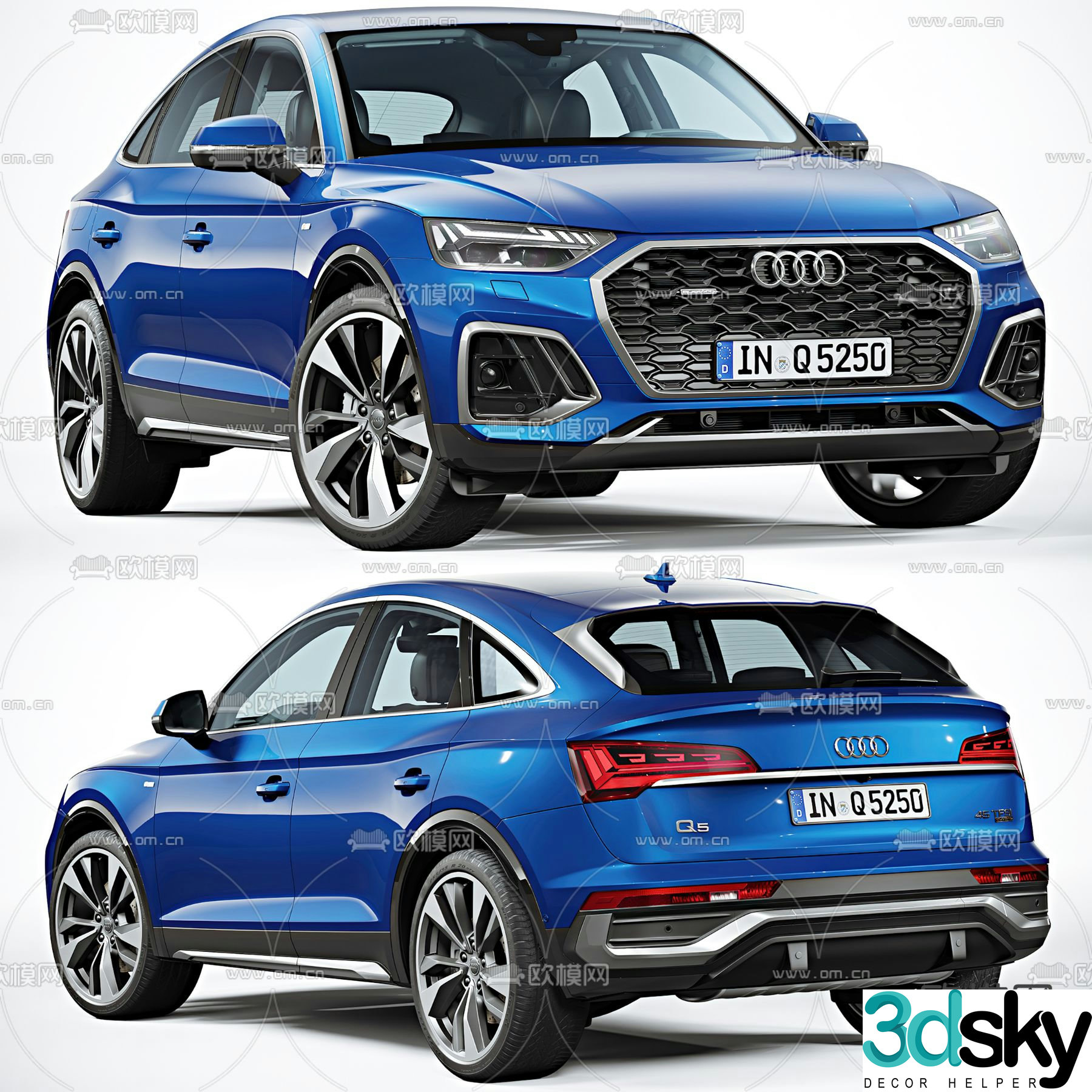 Audi Q5 car SUV off-road vehicle 3d model