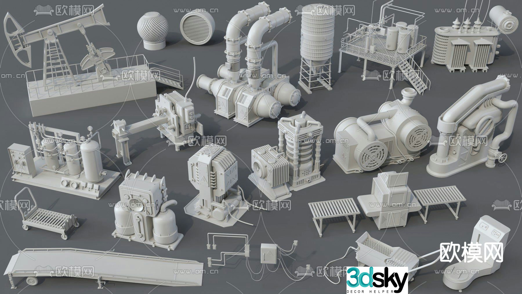 industrial equipment engine generator 3d model