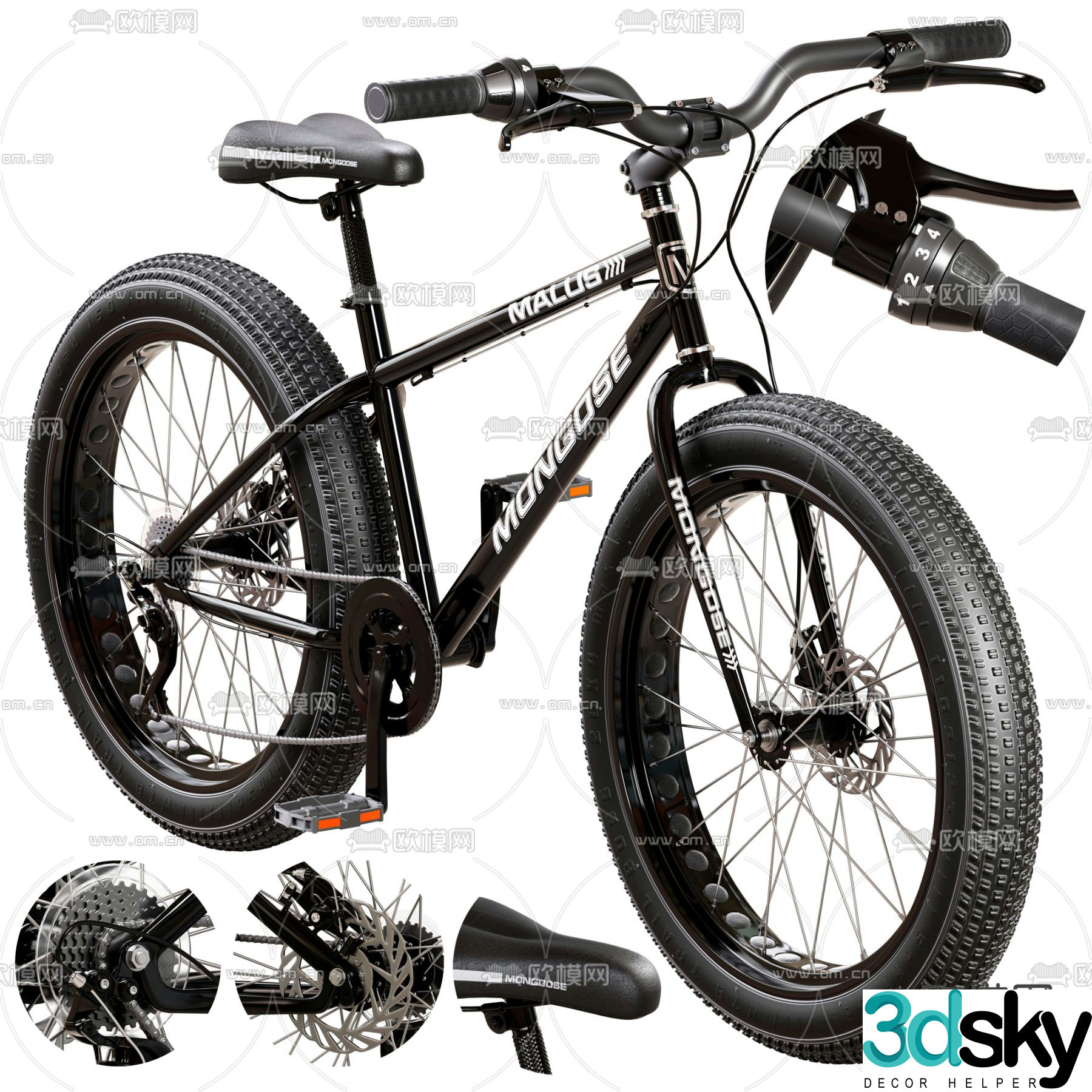 mountain bike big wheel mountain bike 3d model
