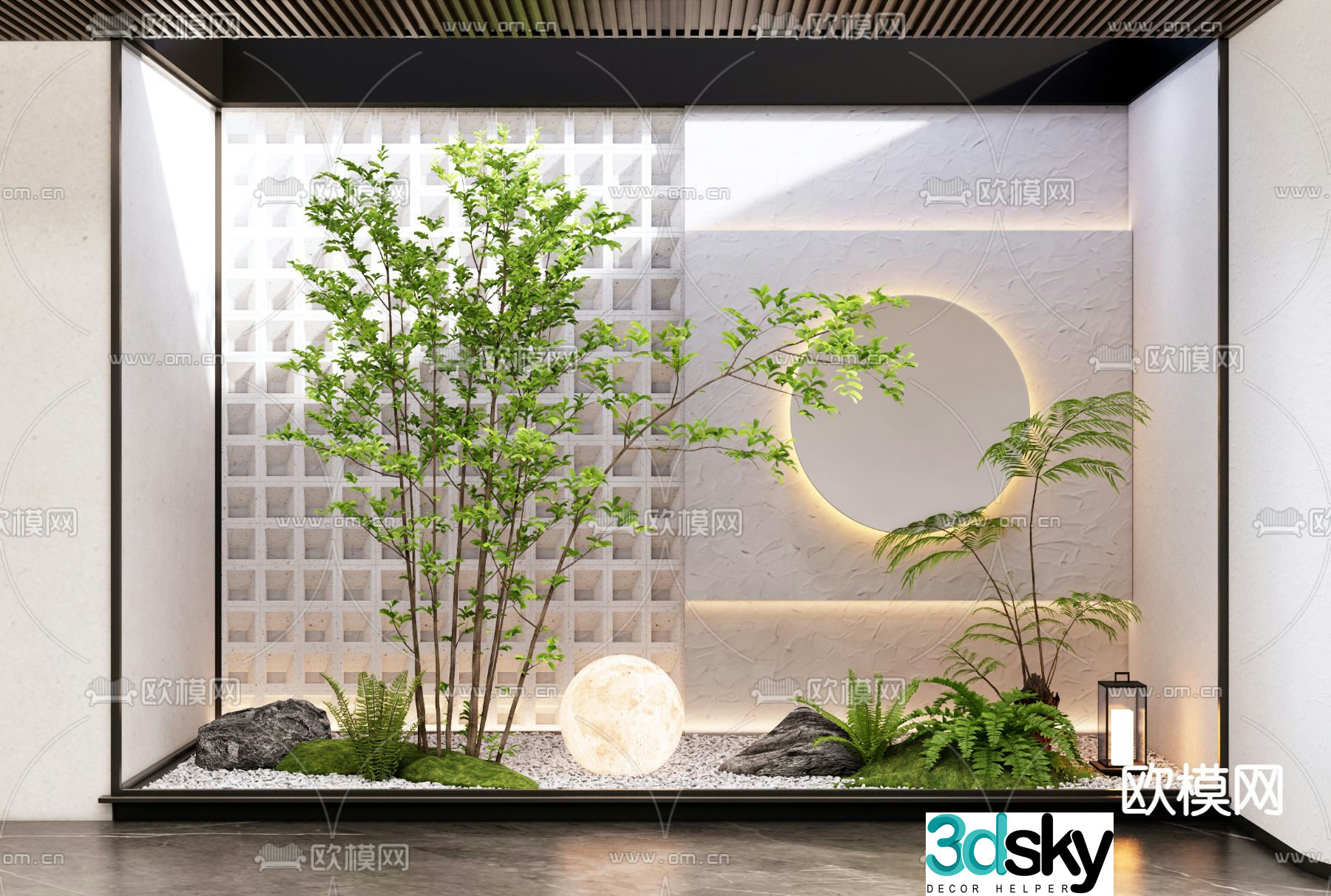 Landscape sketch plant landscaping landscape stone 3D model