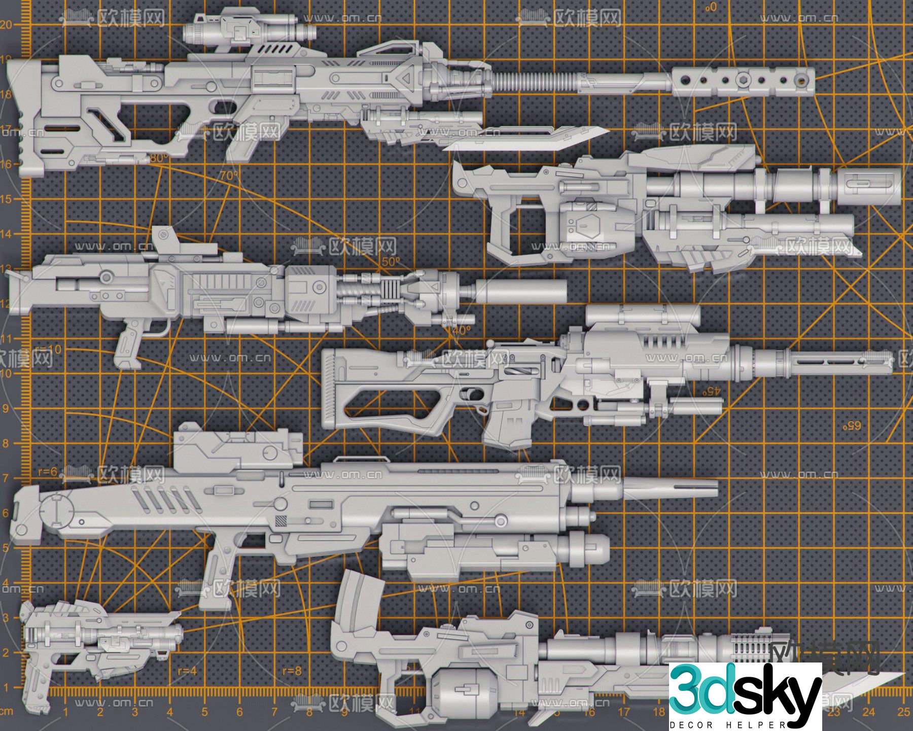 Military equipment sniper rifle rifle 3d model