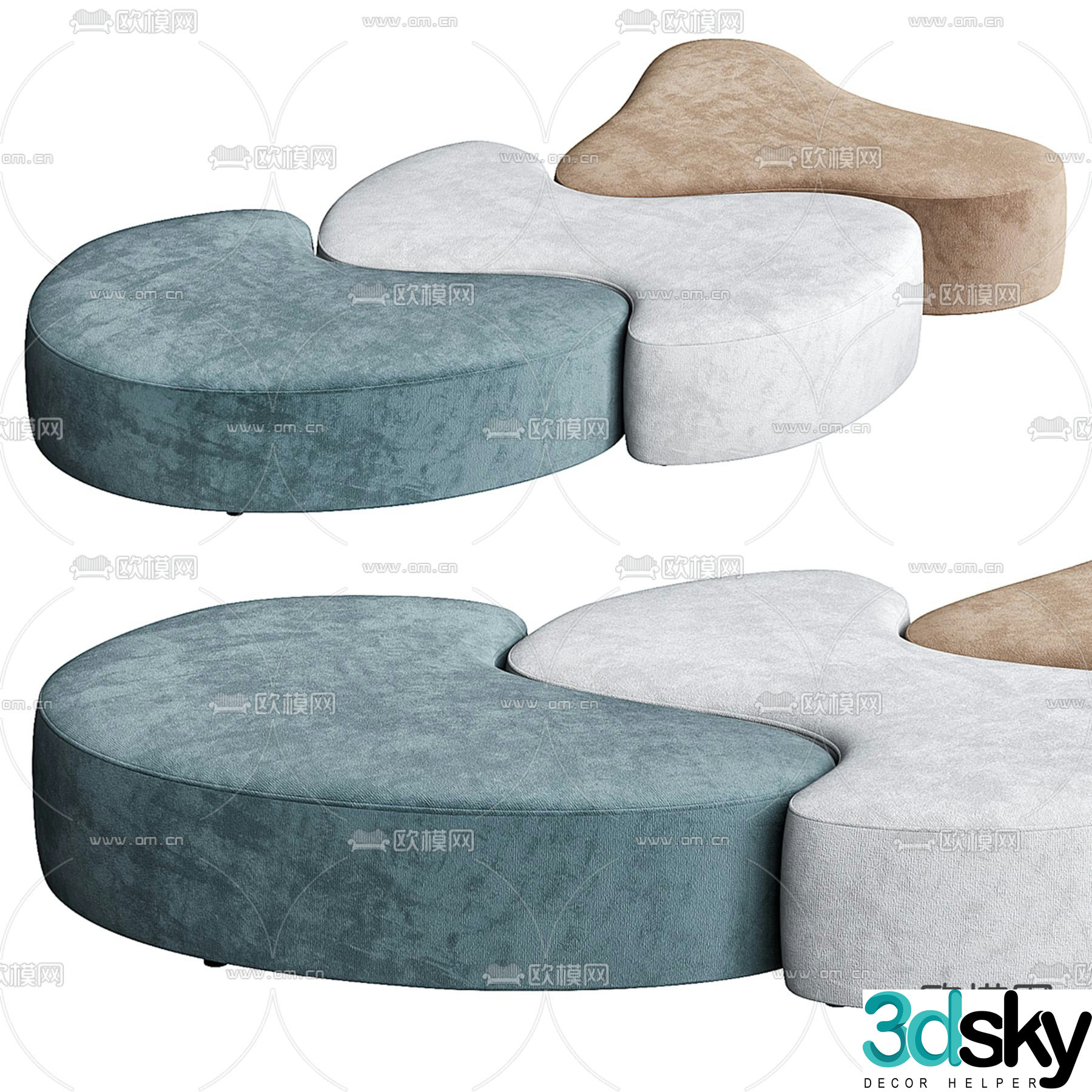 Lobby sofa public sofa 3d model
