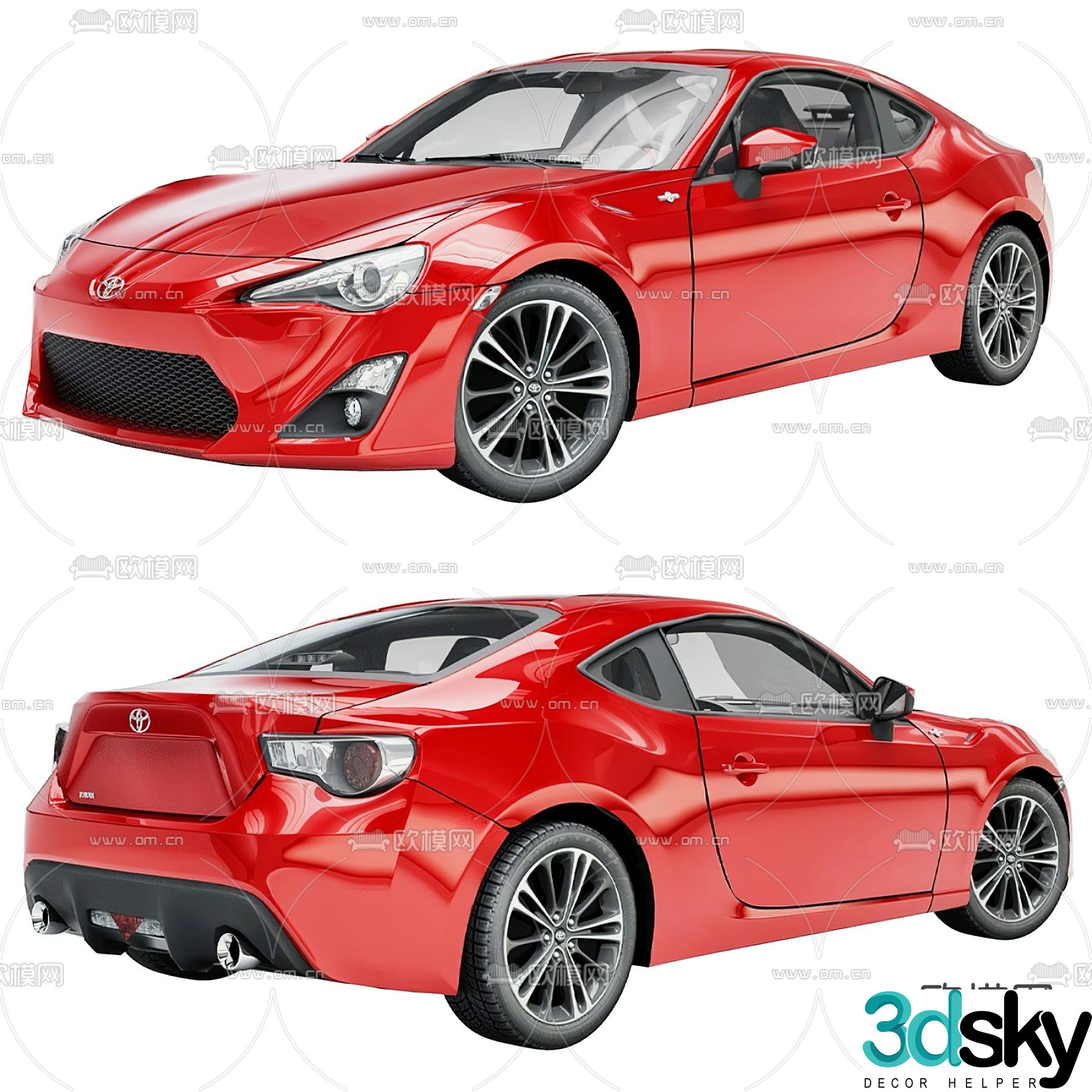 toyota gt86 car sports car 3d model