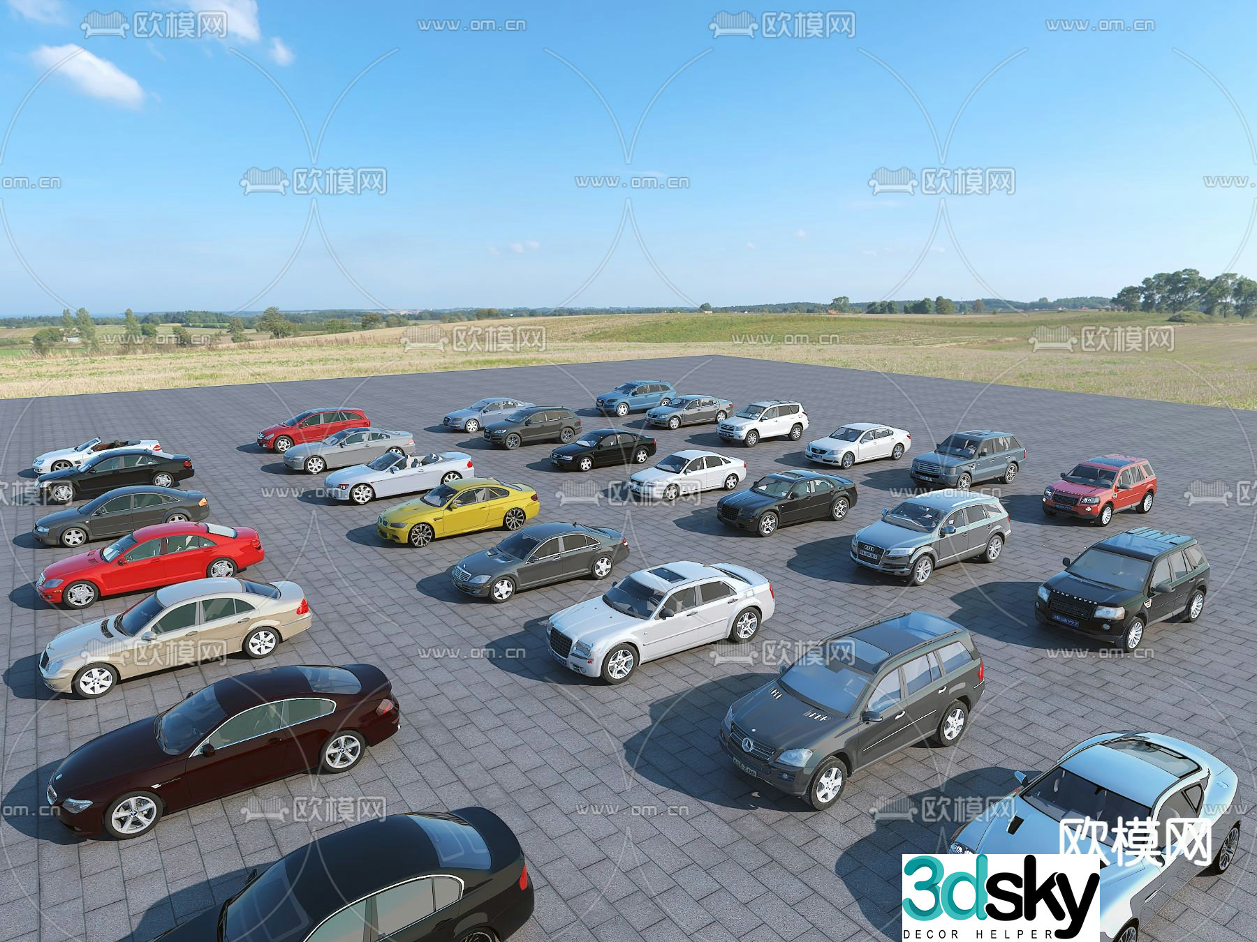 mercedes benz bmw audi car sedan 3d model