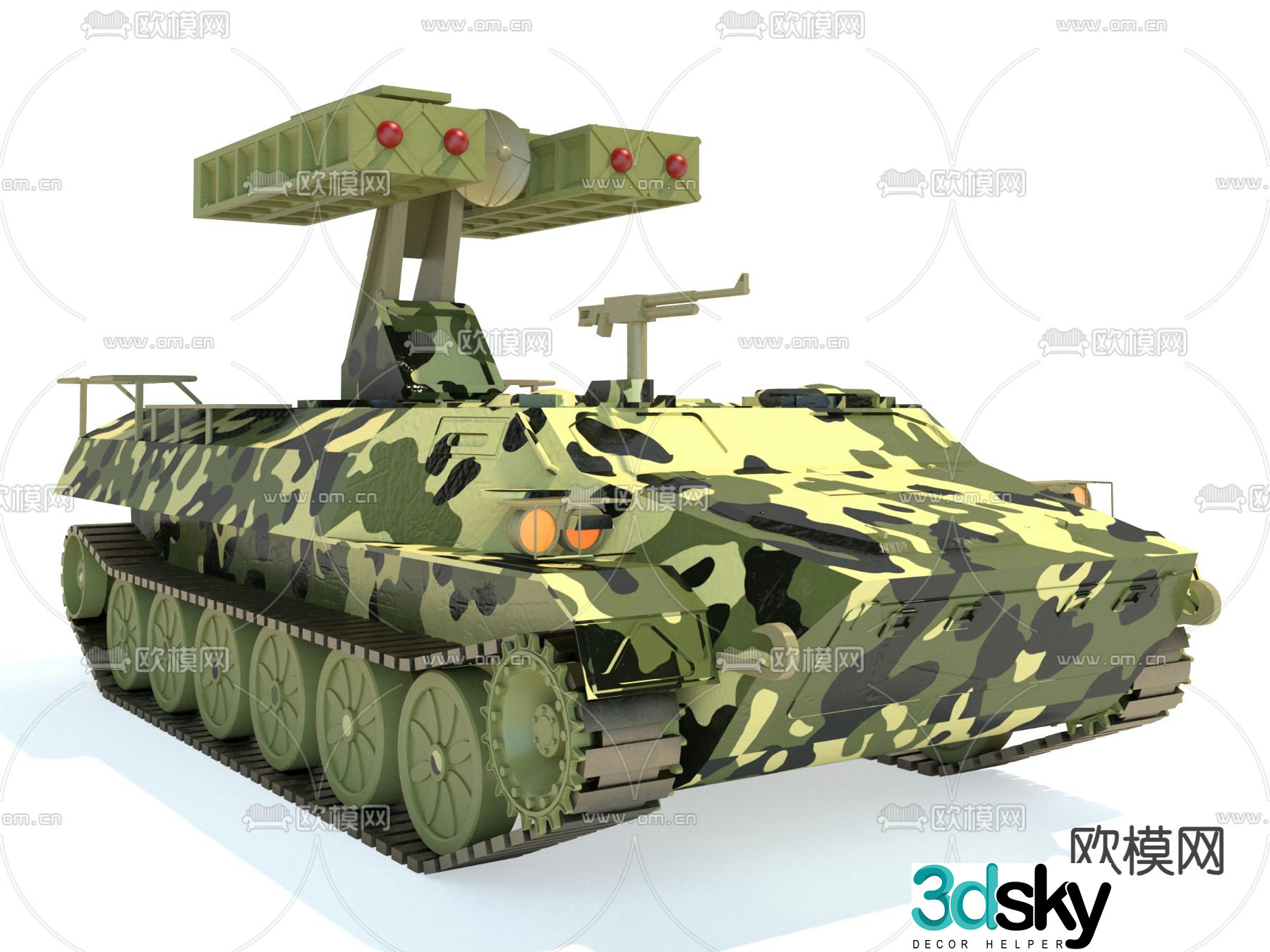 tank armored vehicle military weapon 3d model