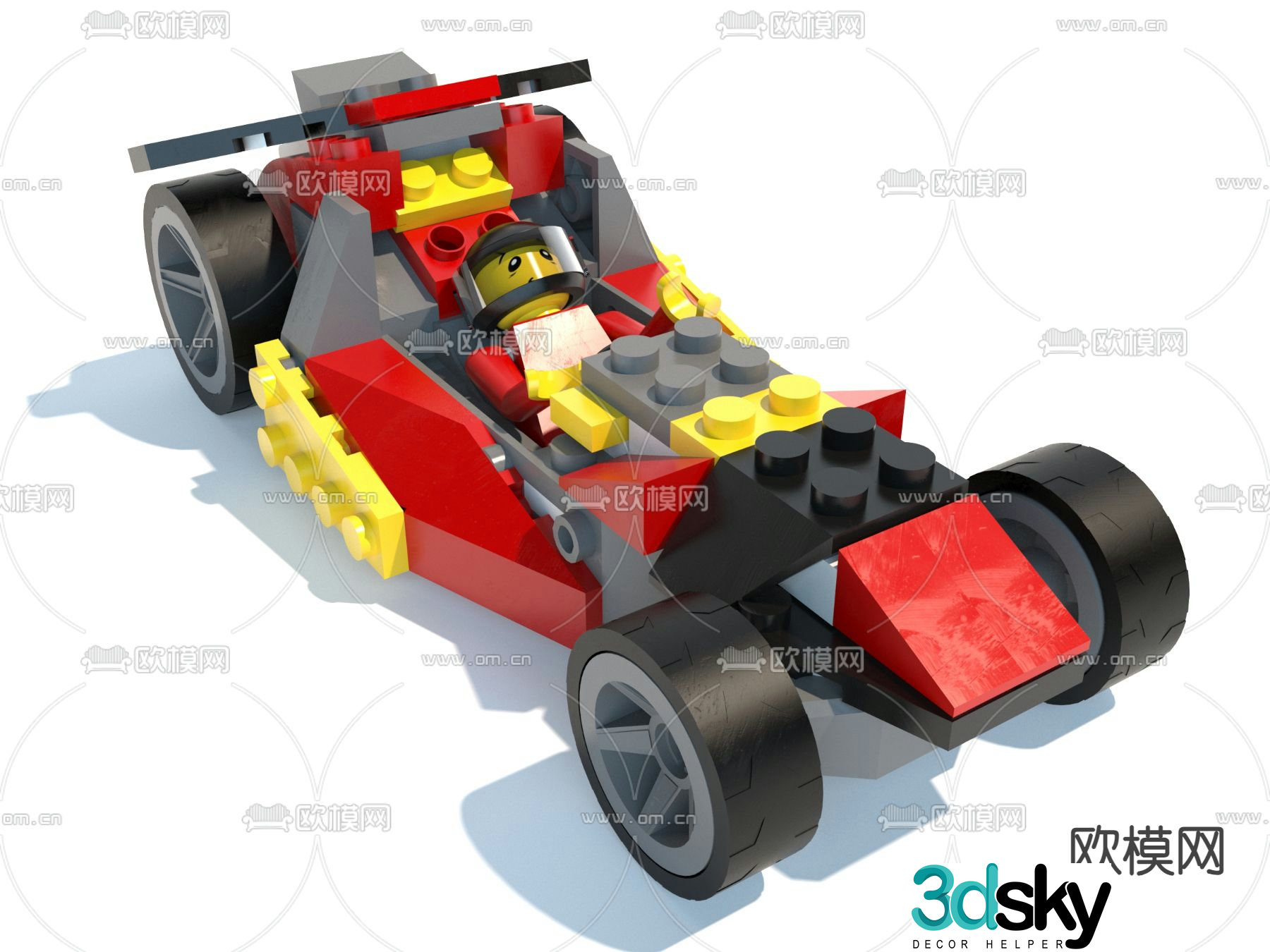Building block toy car children’s toy 3d model