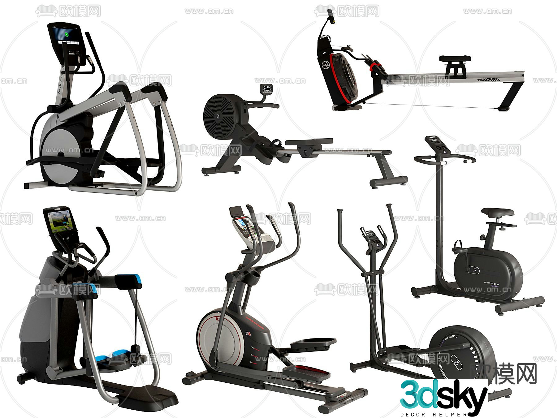 Fitness equipment spinning 3d model