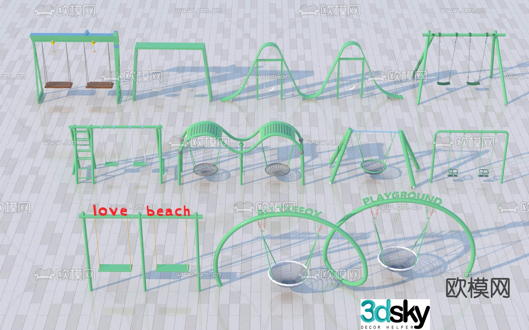 Children's swing 3d model