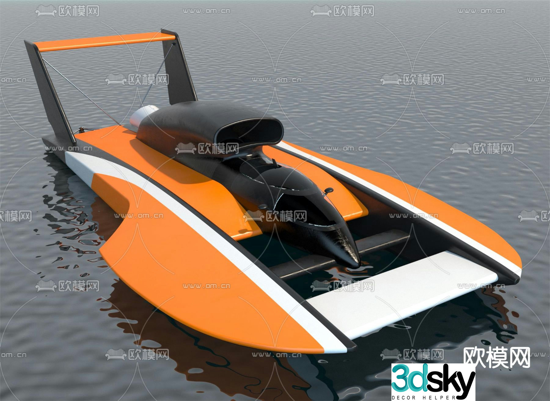 Clipper speedboat patrol boat lifeboat 3d model