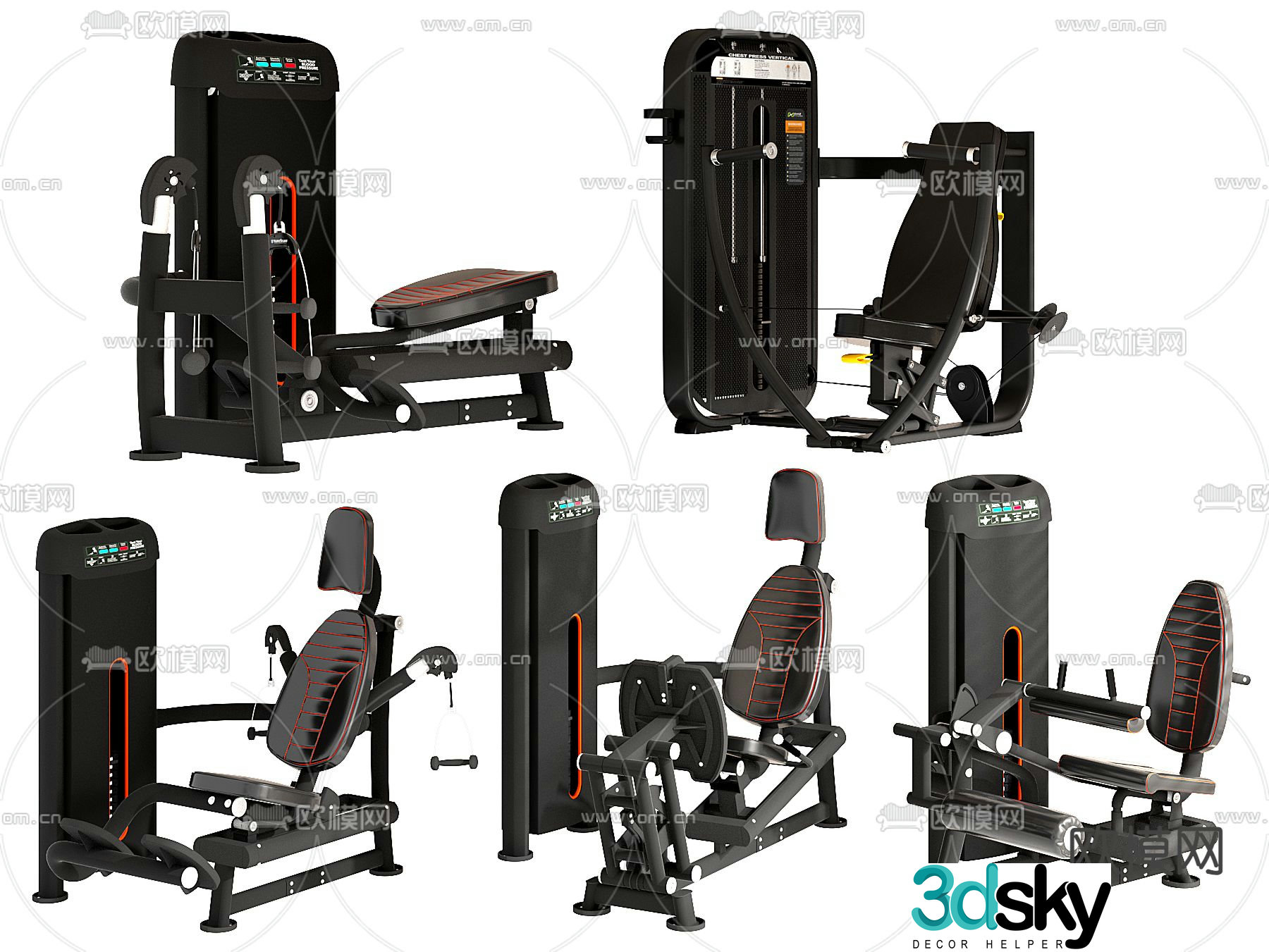 Fitness equipment butt beauty machine buttocks and hip training 3d model
