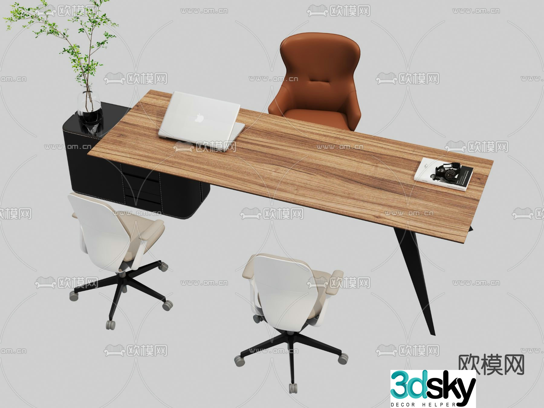 Desk desk desk boss desk 3d model