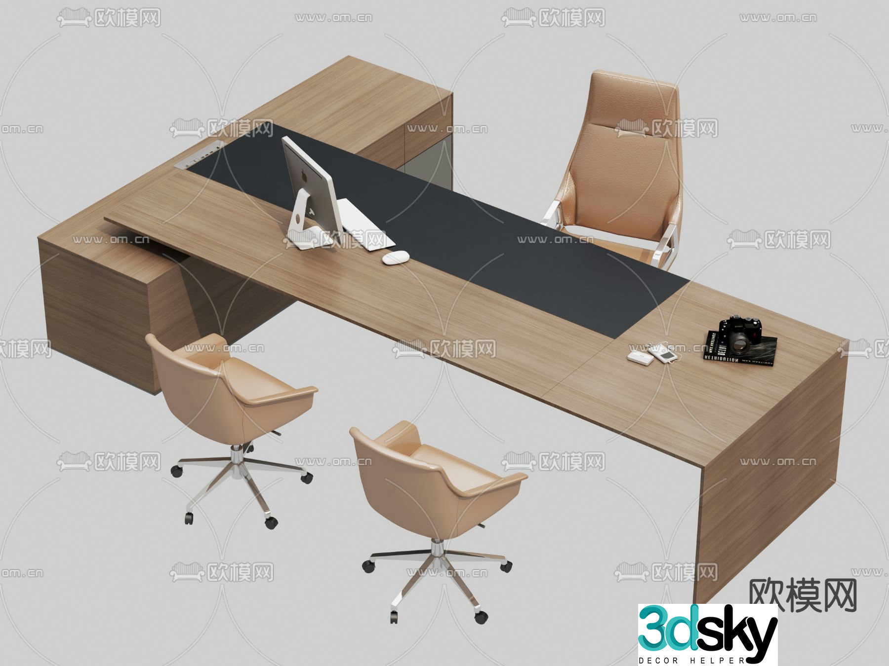 Desk desk desk boss desk 3d model
