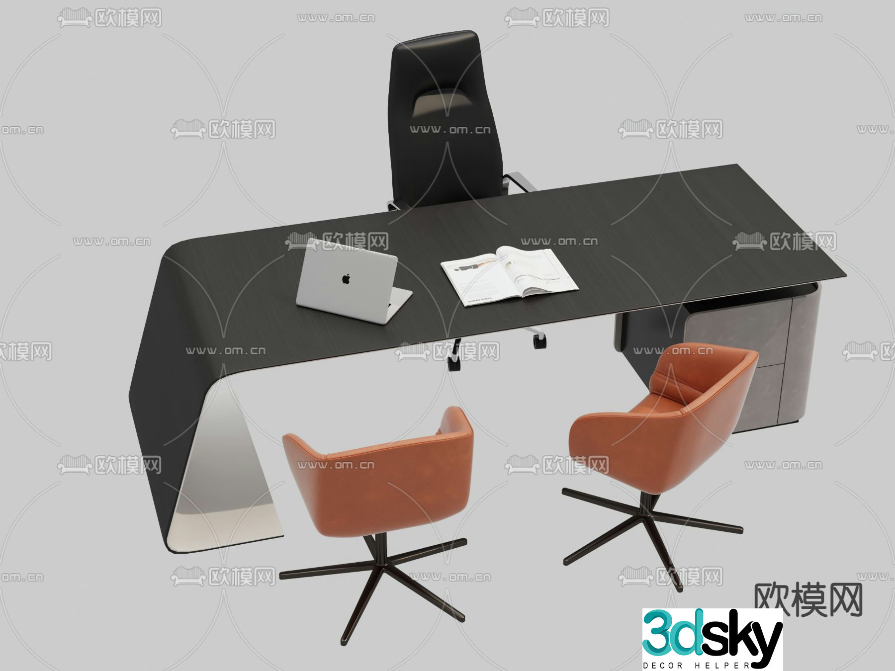Desk desk desk boss desk 3d model