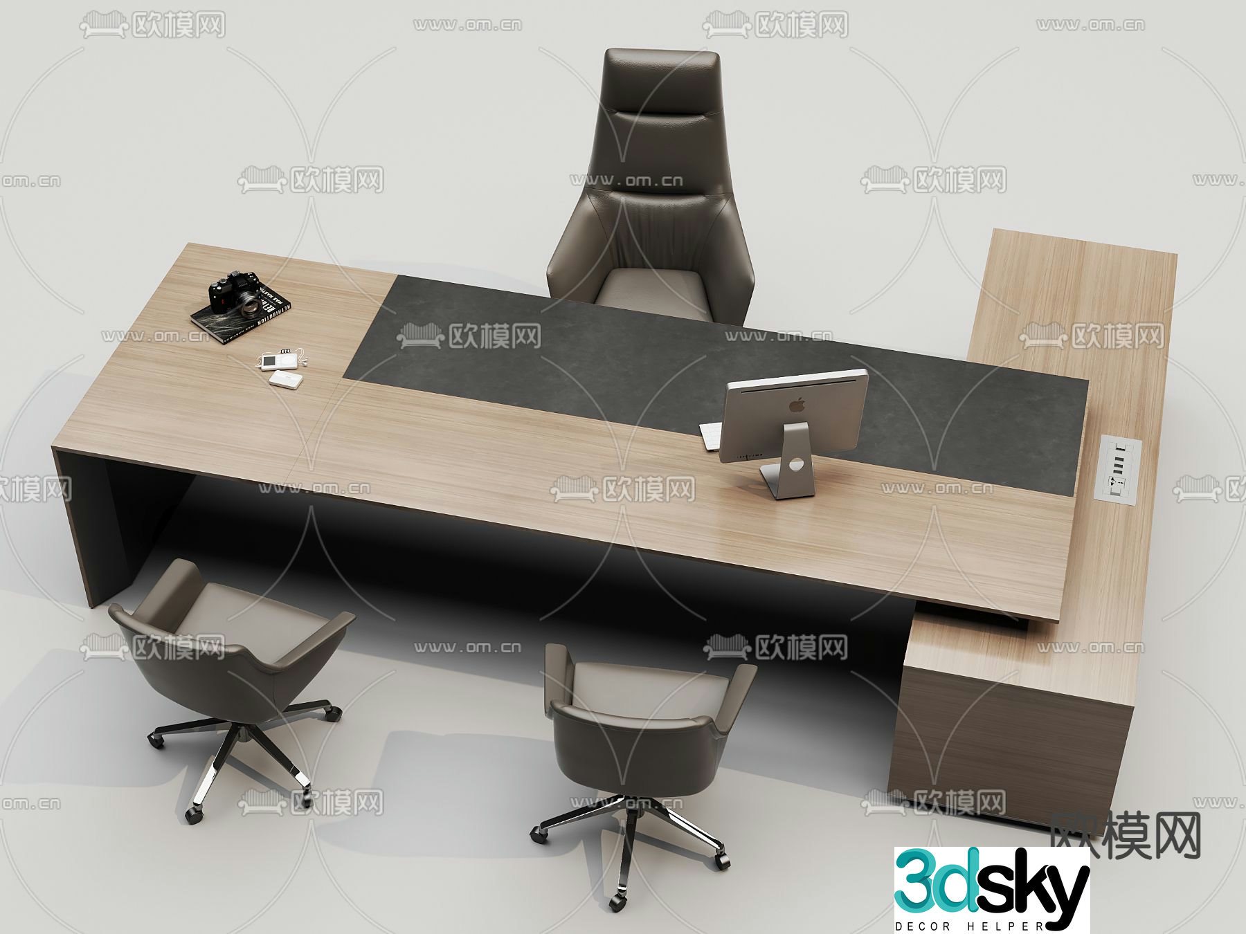 Desk desk desk boss desk 3d model