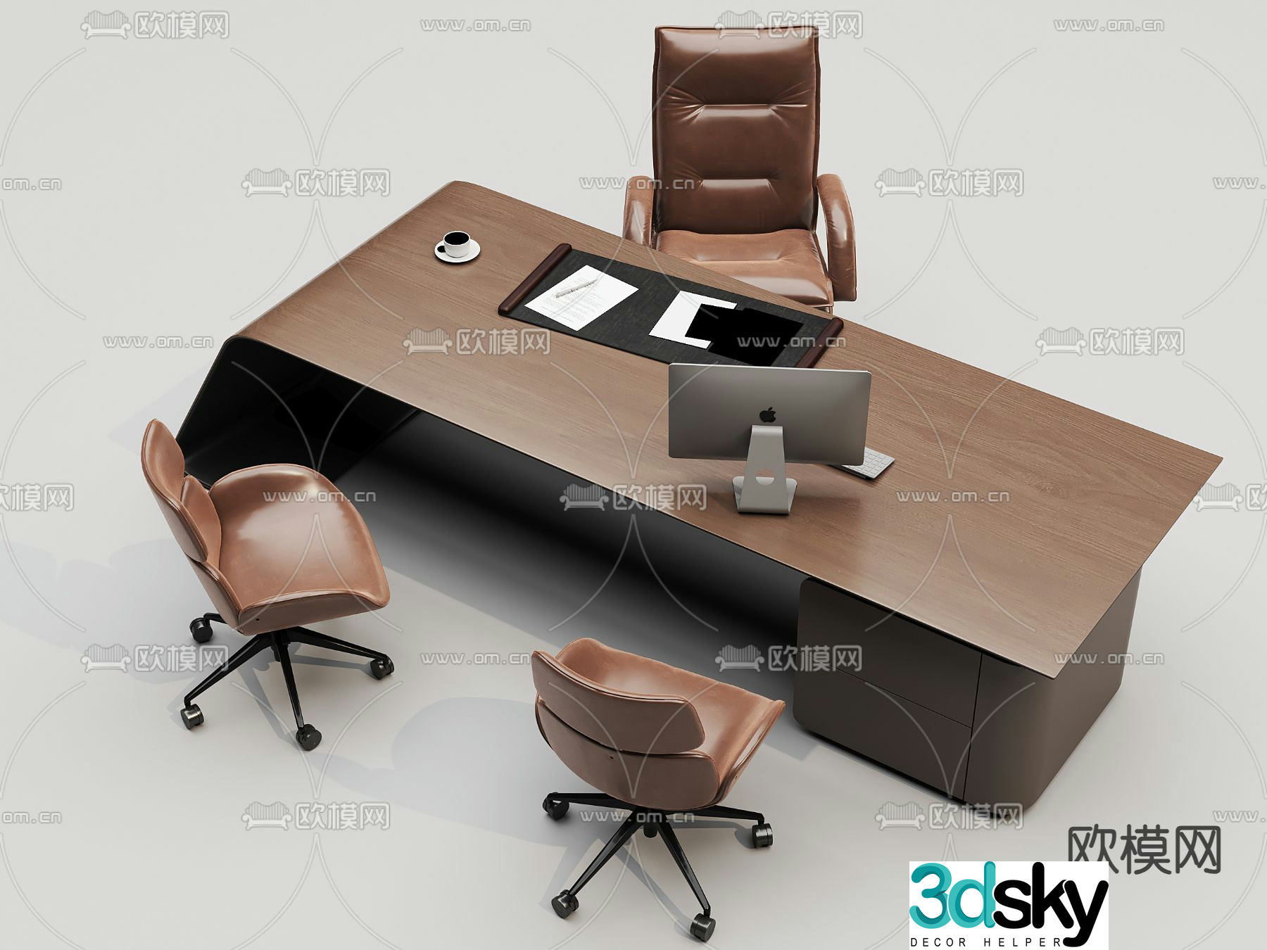 Office desk executive desk boss desk 3D model