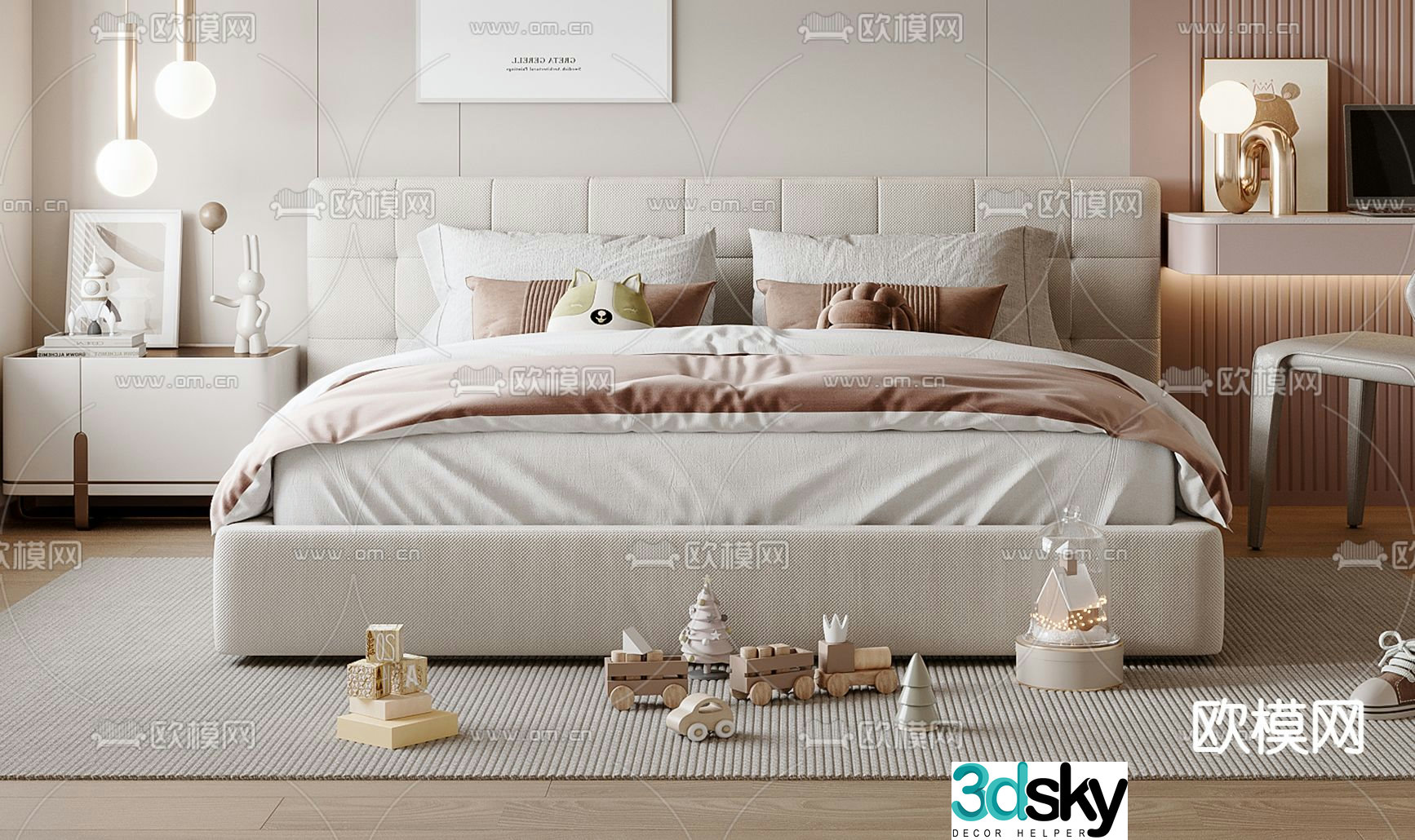 children’s bed child’s bed double bed 3d model