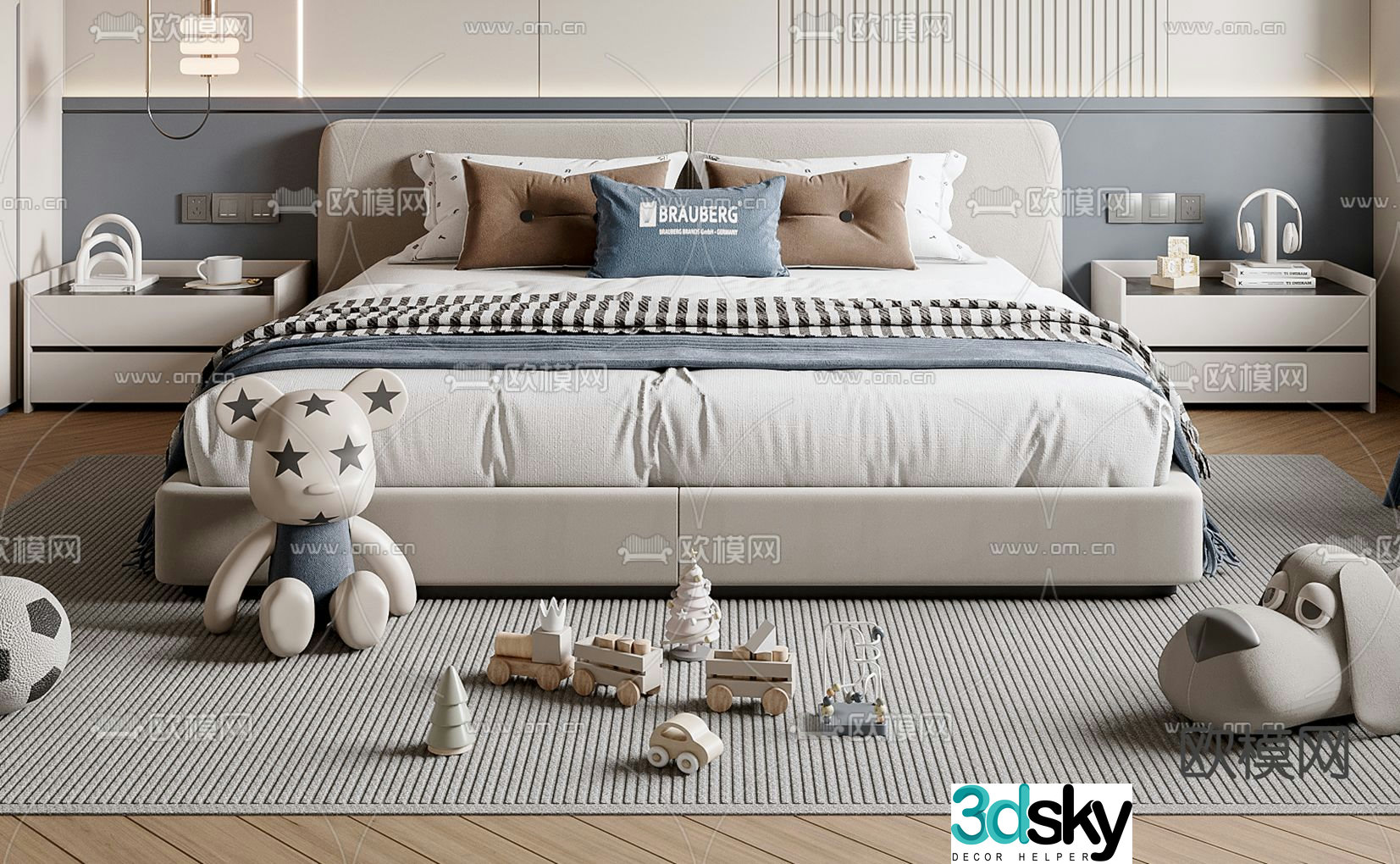 children’s bed child’s bed double bed 3d model