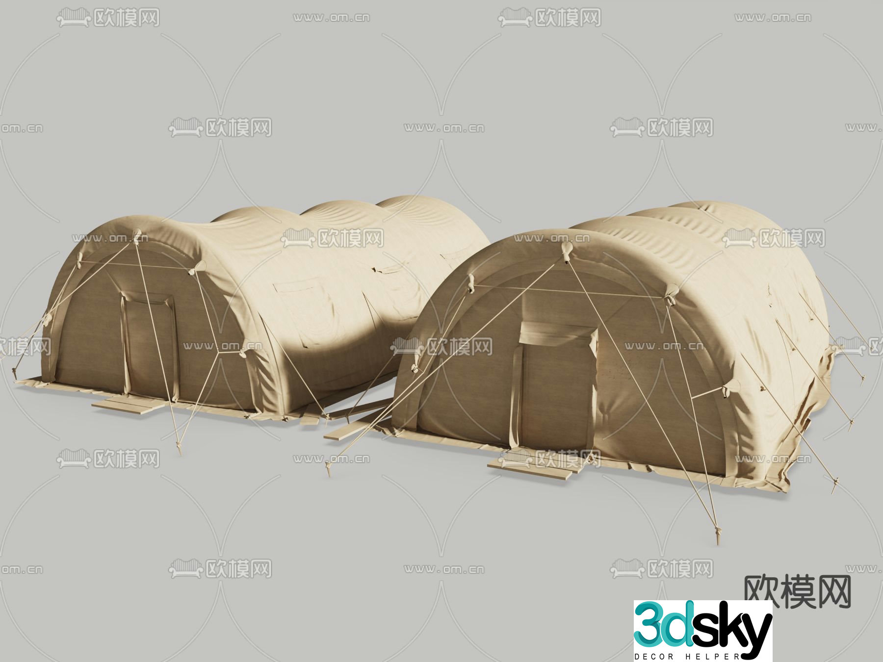 military tent outdoor tent 3d model