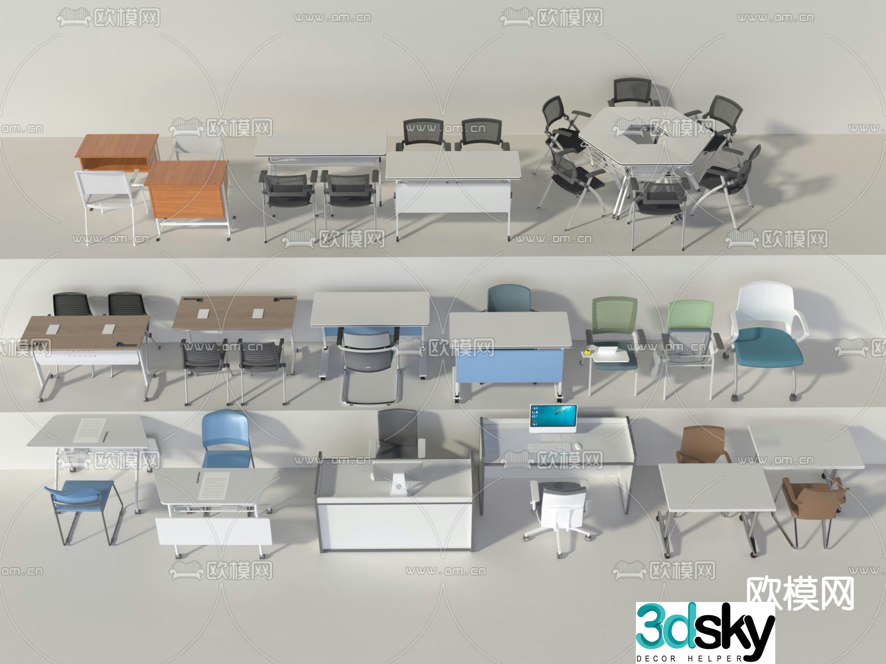 conference table conference table training table 3d model